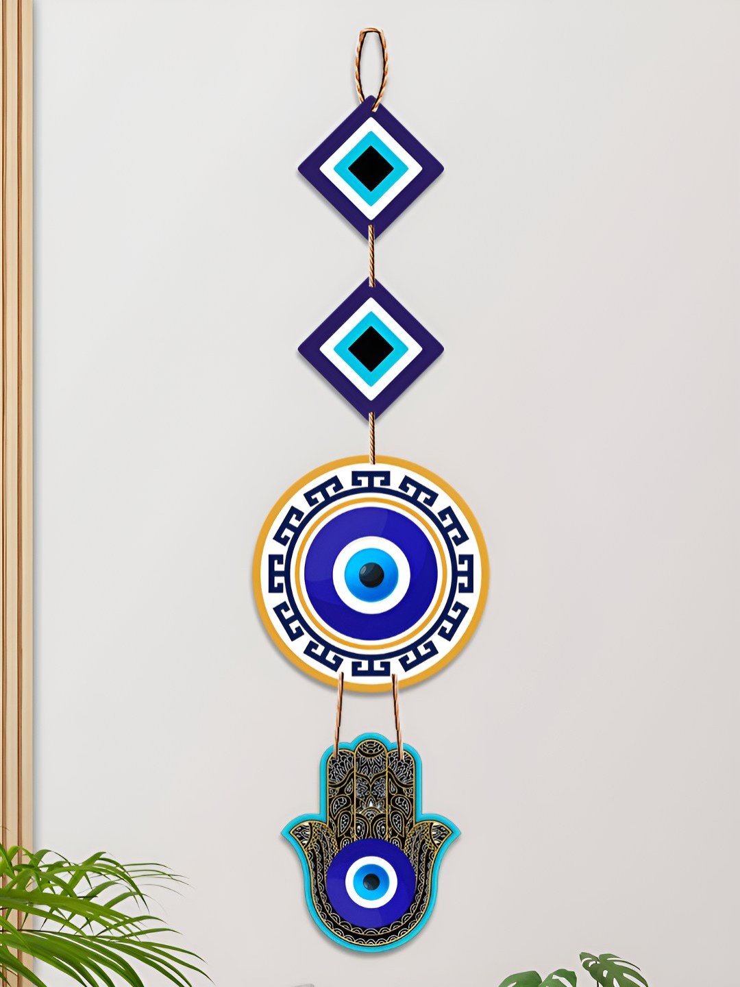 

ArtVibes Blue & Yellow Wooden Wall Hanging