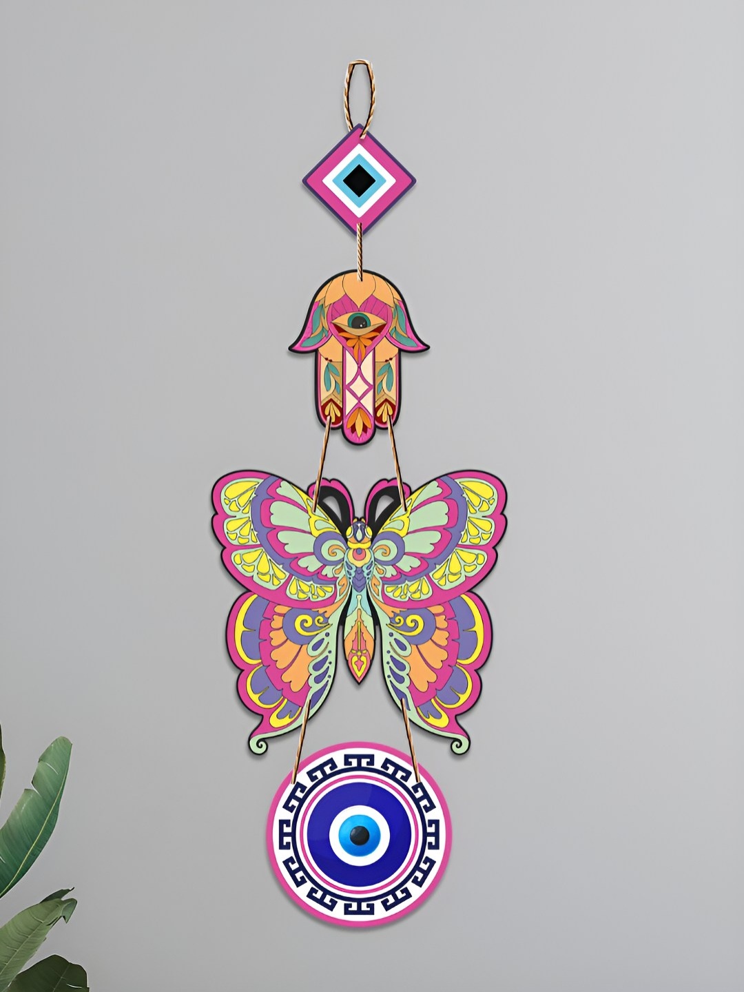 

ArtVibes Blue & Pink Butterfly Shaped Wall Hanging