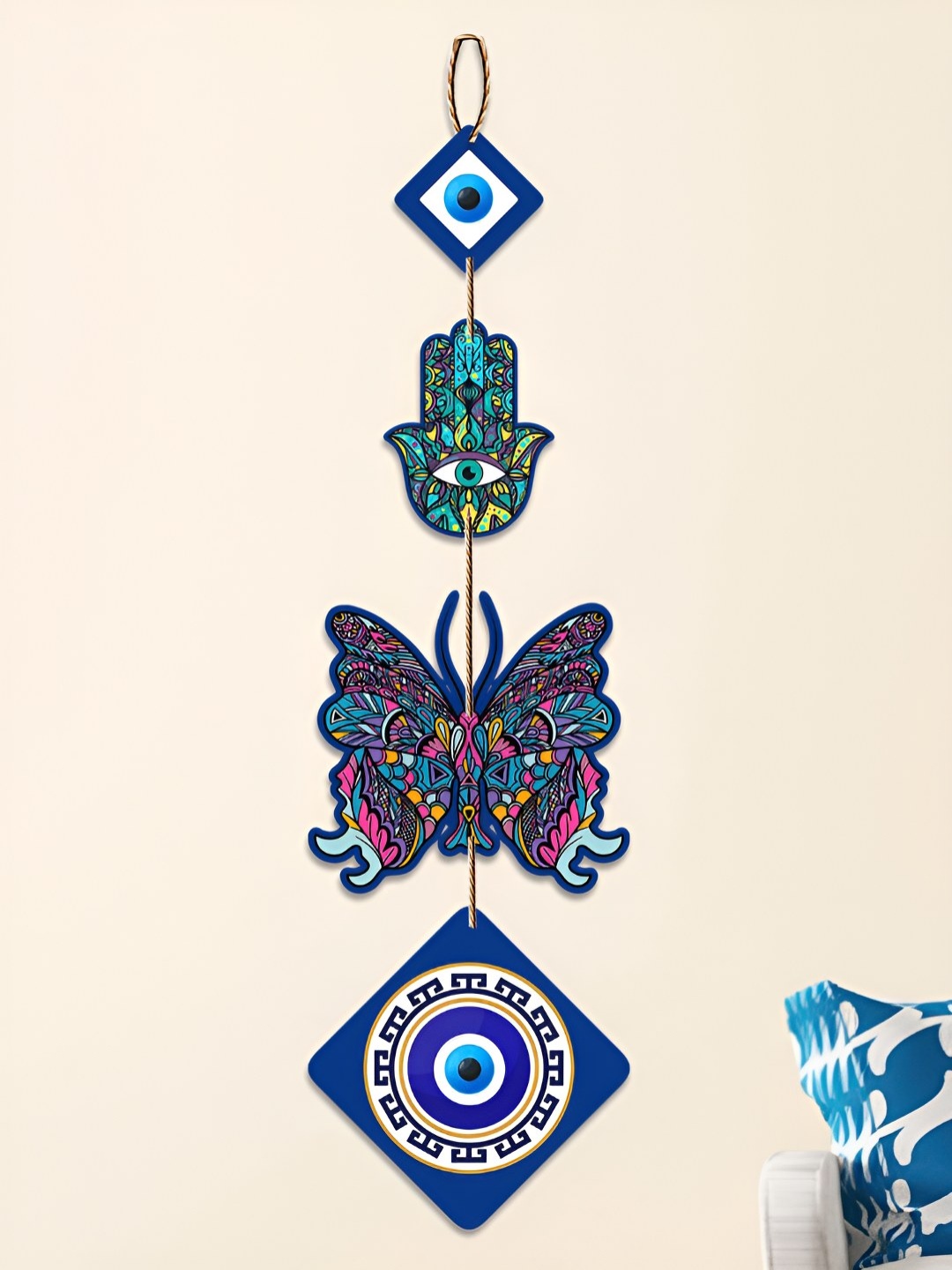 

ArtVibes Blue & Green Butterfly Shaped Wall Hanging