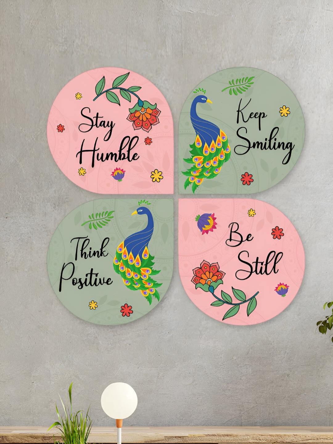 

ArtVibes Pink & Green Wooden Wall Hanging