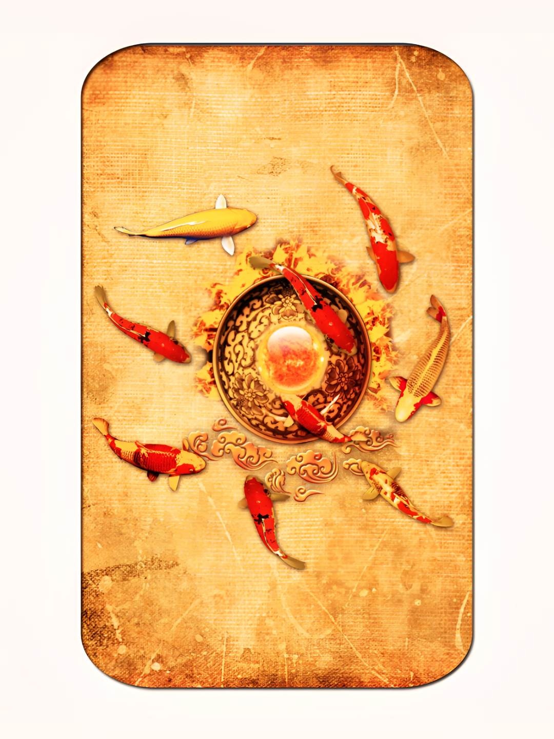 

Casperme Yellow Korean Fishes Framed Painting Wall Art