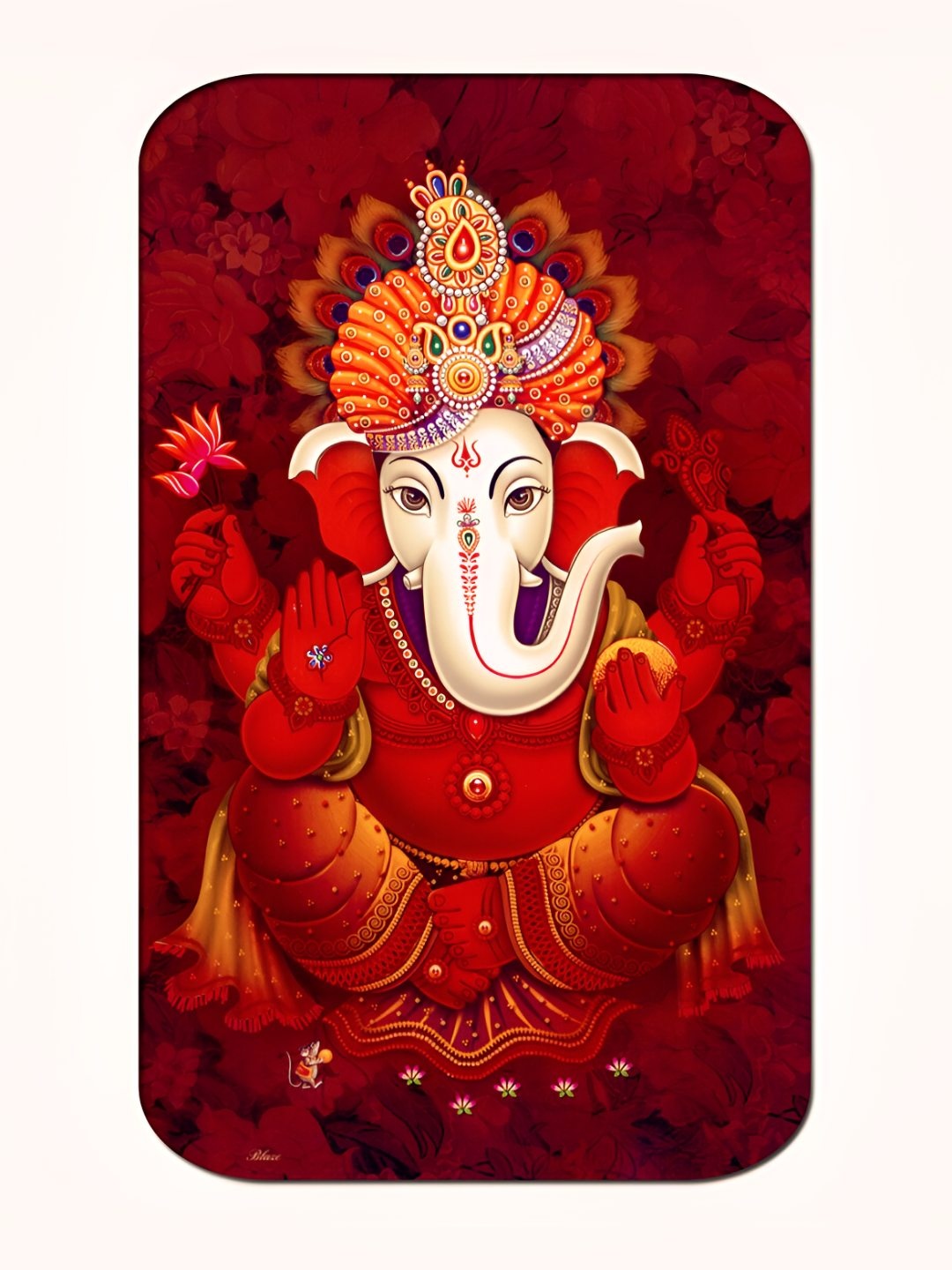 

Casperme Red & Beige Ganesha Framed Painting Wall Art