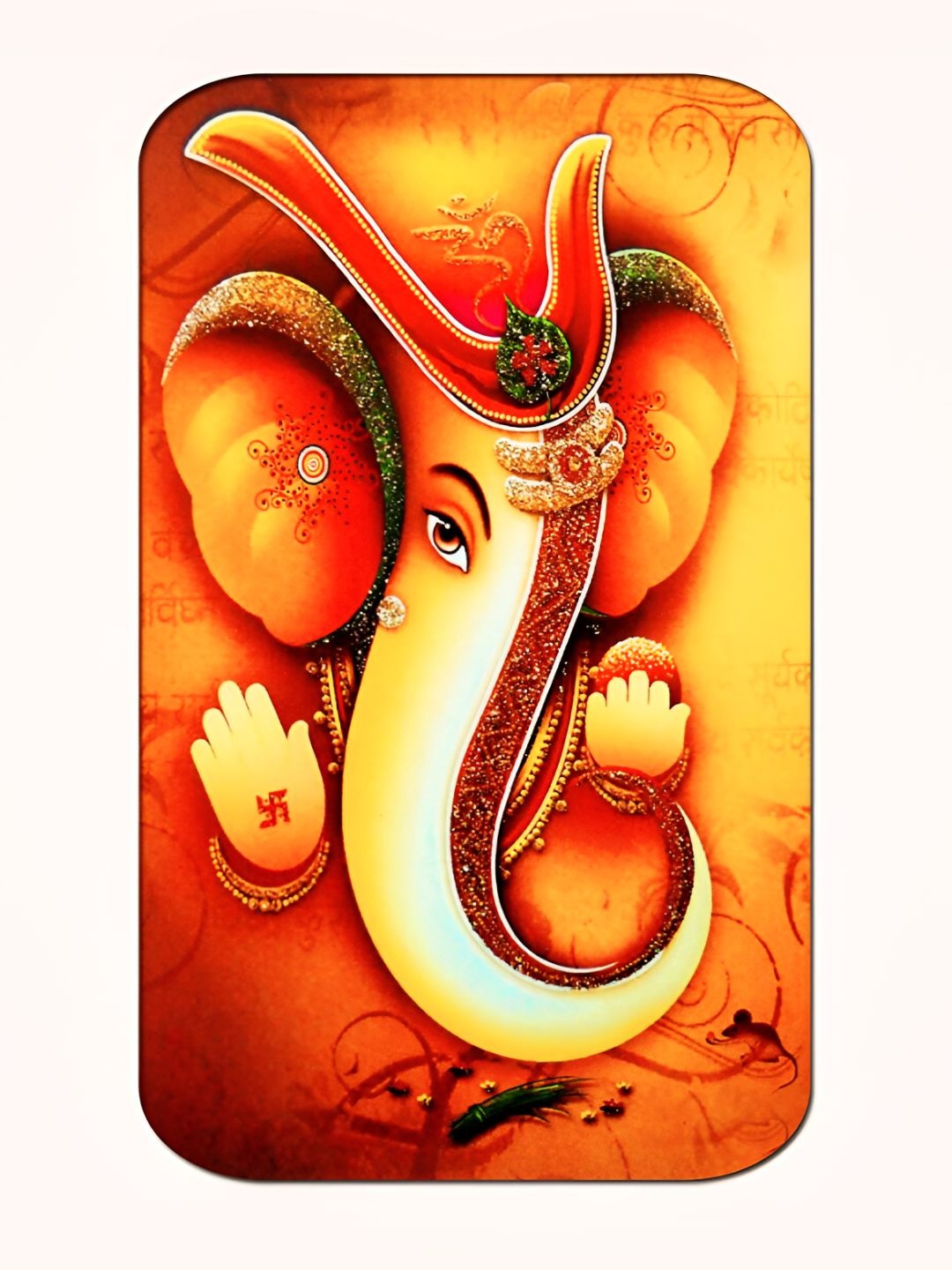 

Casperme Red & Yellow Ganesha Painting Wooded Framed Wall Art