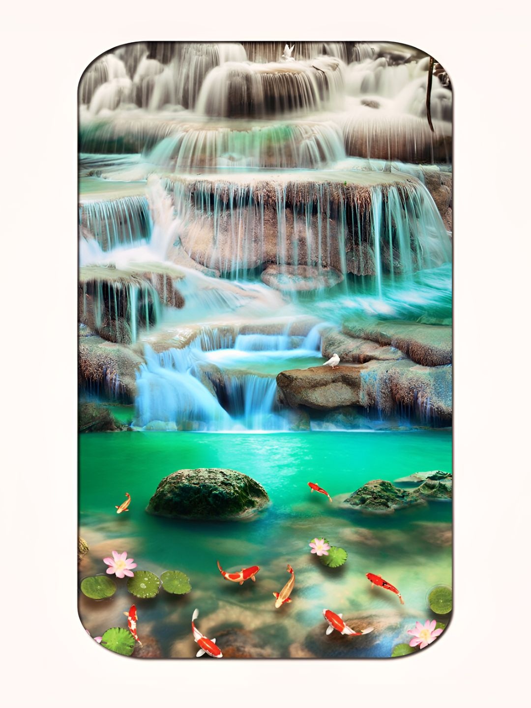 

Casperme Beige & Blue Waterfalls Framed Painting Wall Art