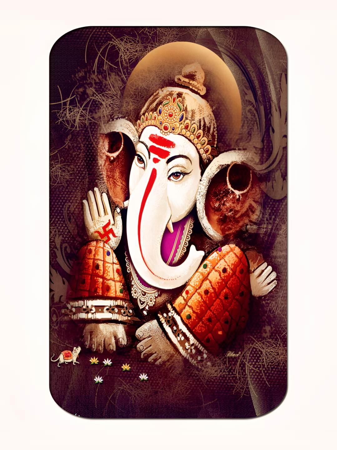 

Casperme White & Red Ganesha Framed Painting Wall Art