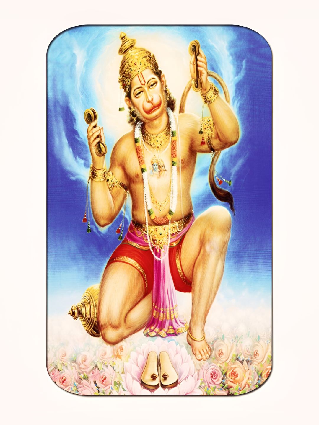 

Casperme Yellow & Blue Lord Hanuman MDF Wooded Framed Painting Wall Art