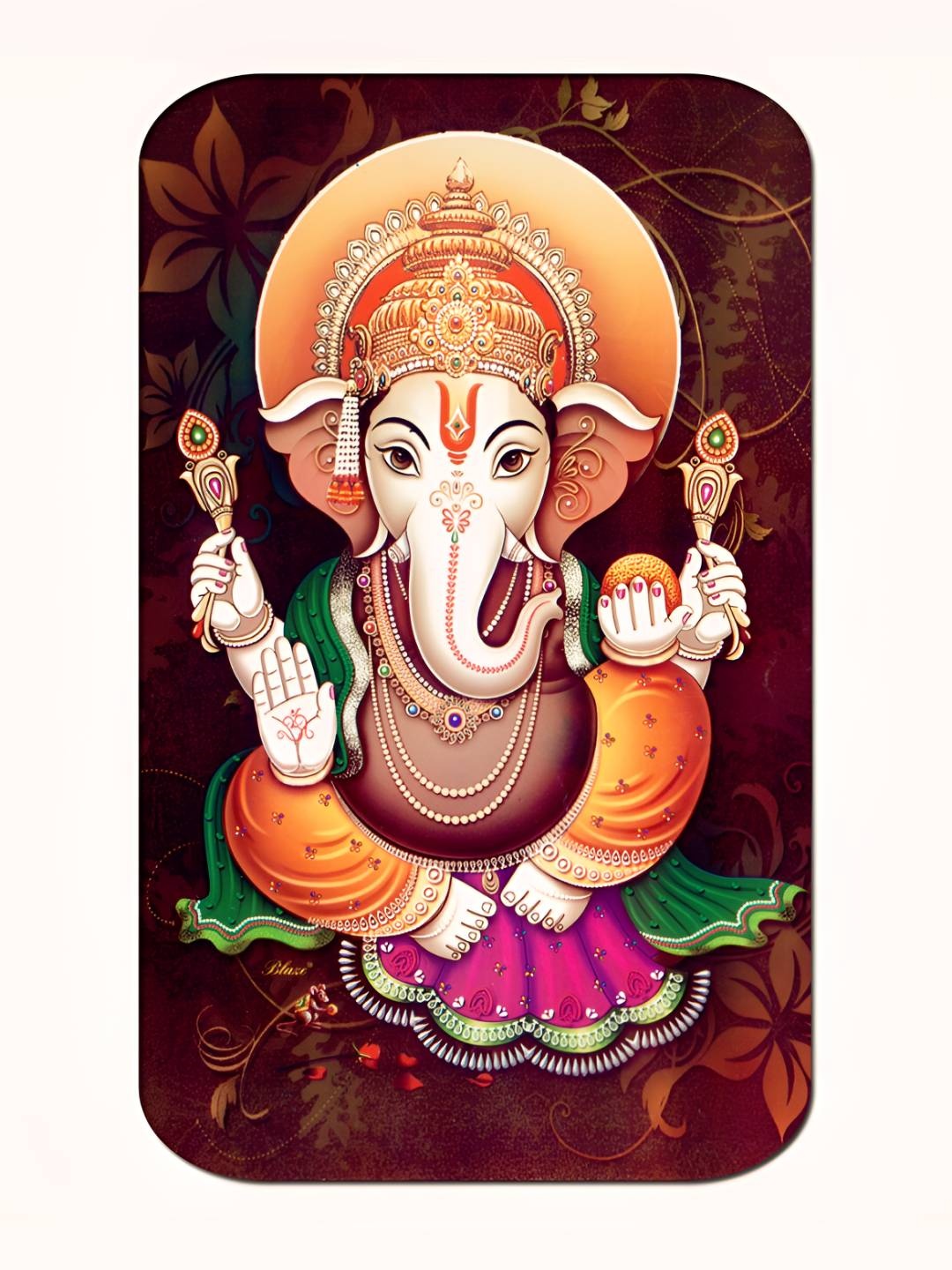 

Casperme White & Red Ganesha Framed Painting Wall Art