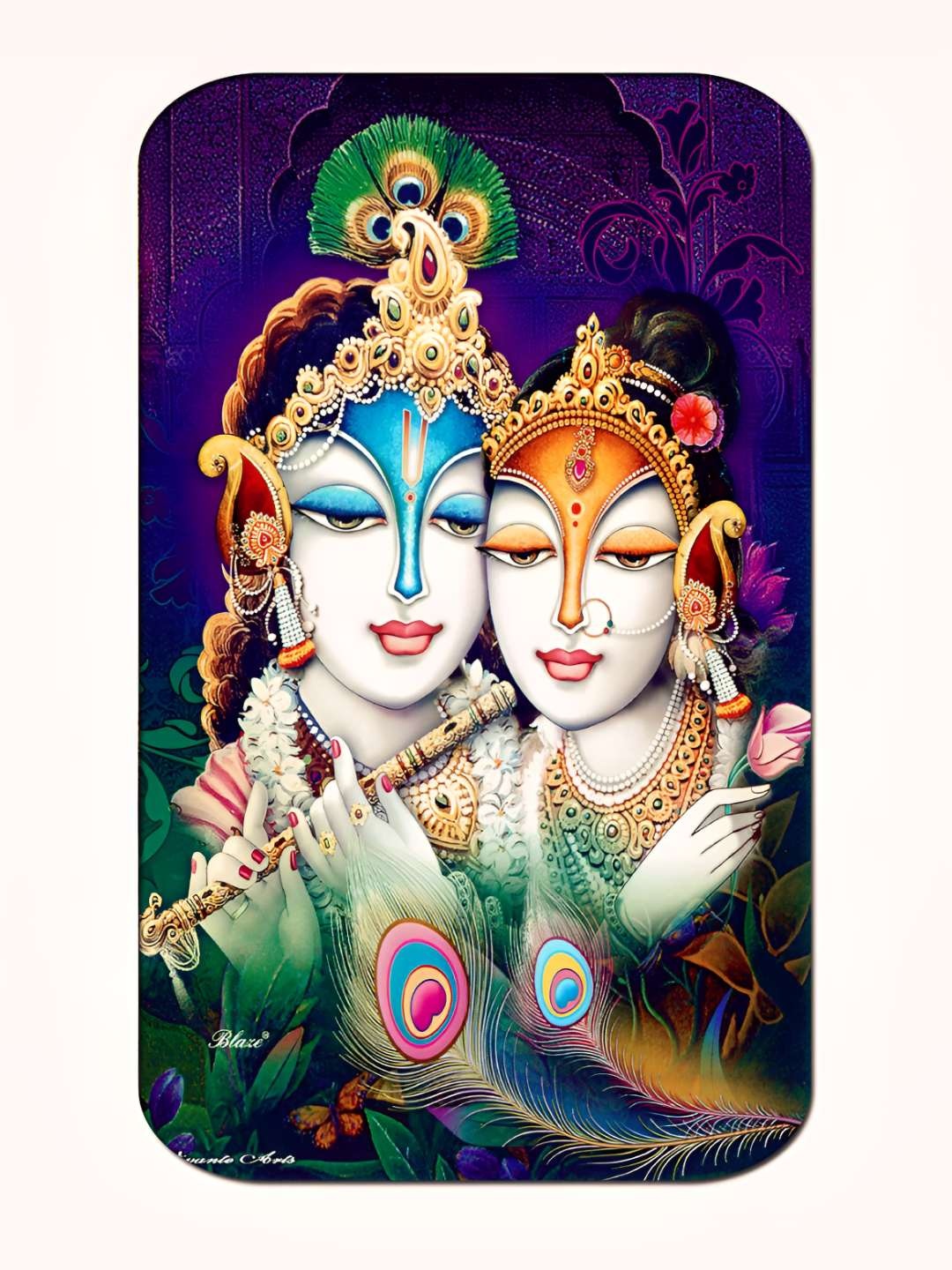 

Casperme White & Purple Radha Krishna Big Framed Painting Wall Art