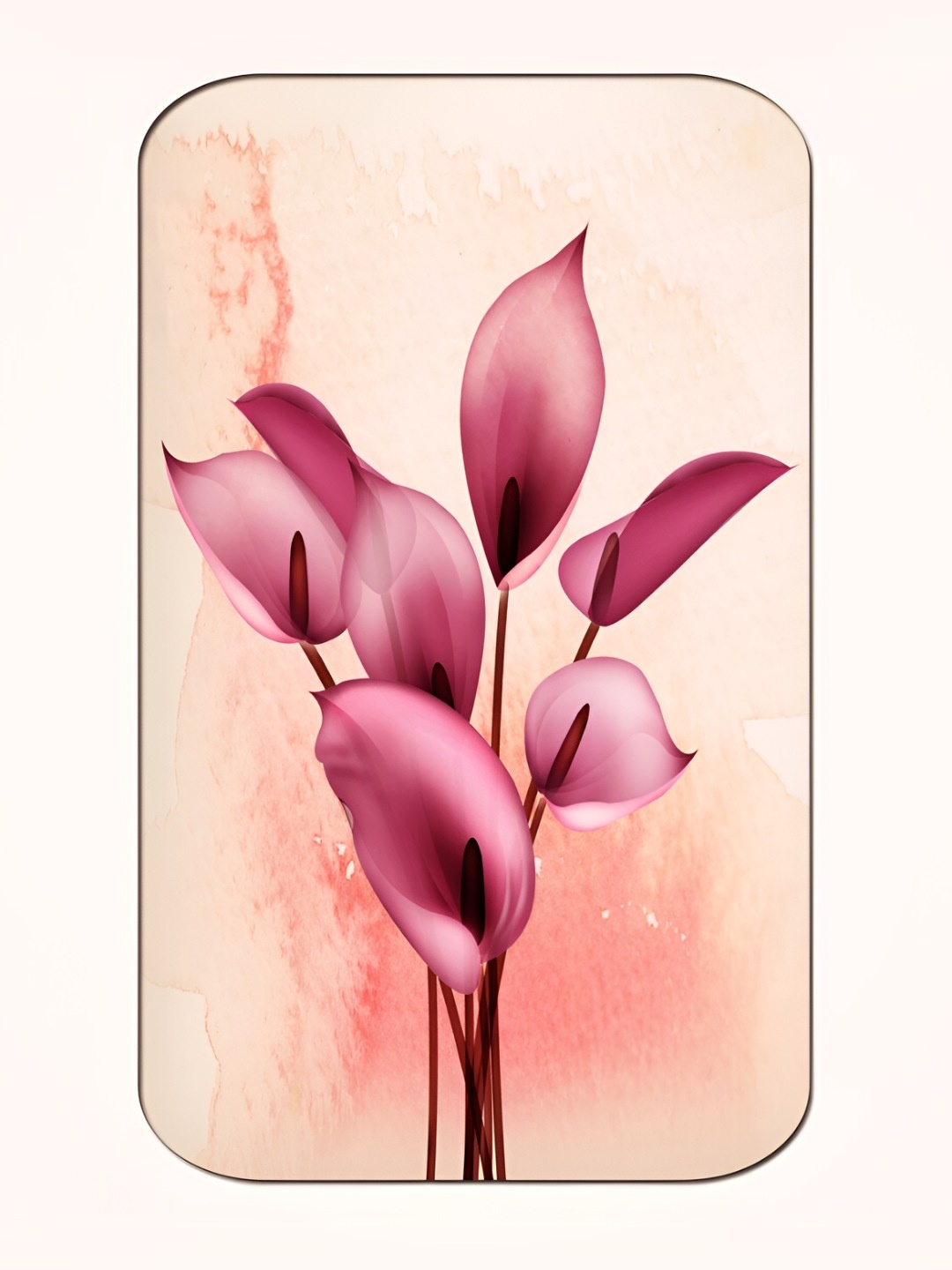 Casperme Pink & Beige Flower Big Frame MDF Wooden Painting Wall Art