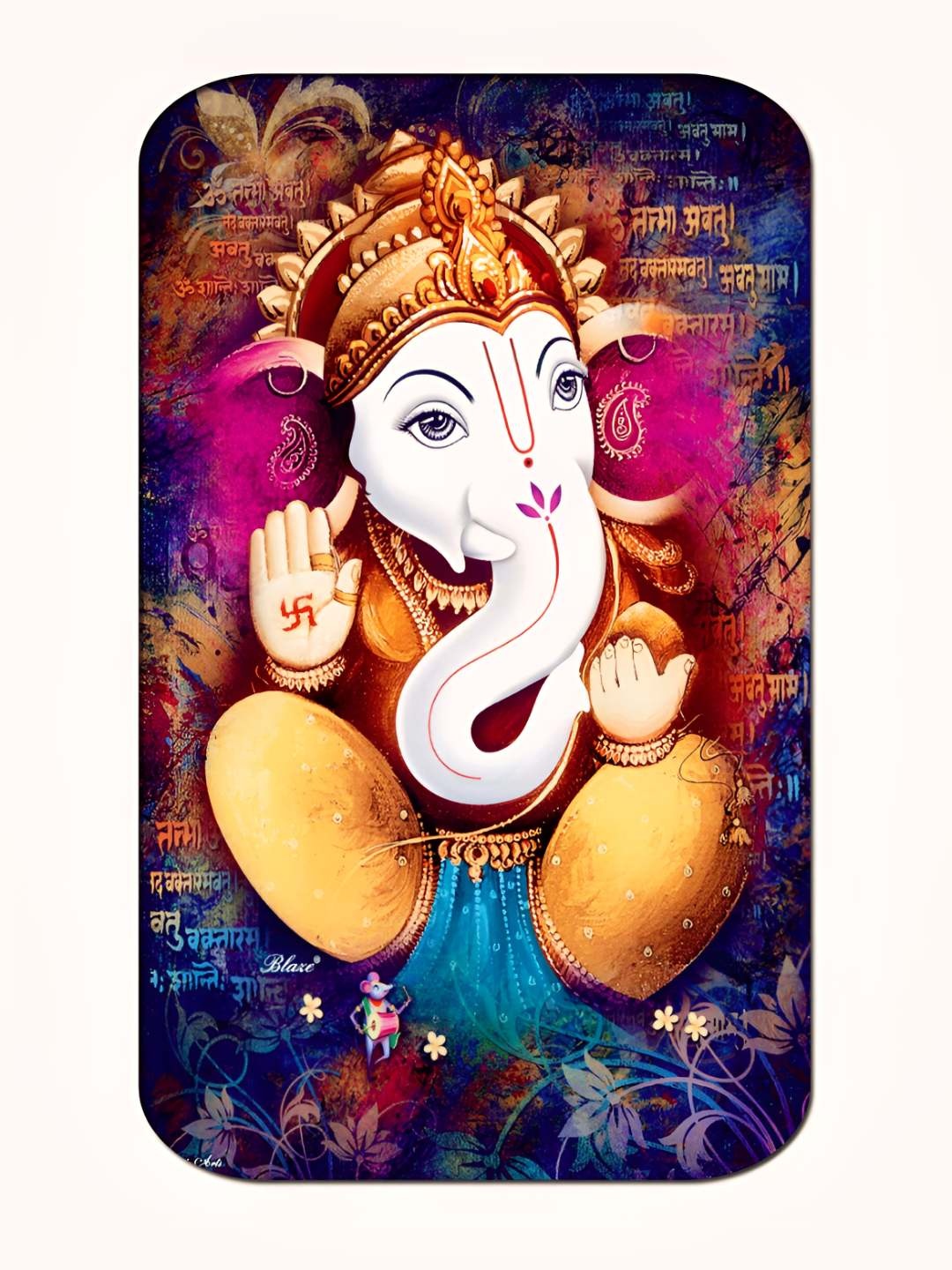 

Casperme White & Red Ganesha Big Frame MDF Wooded Painting Wall Art