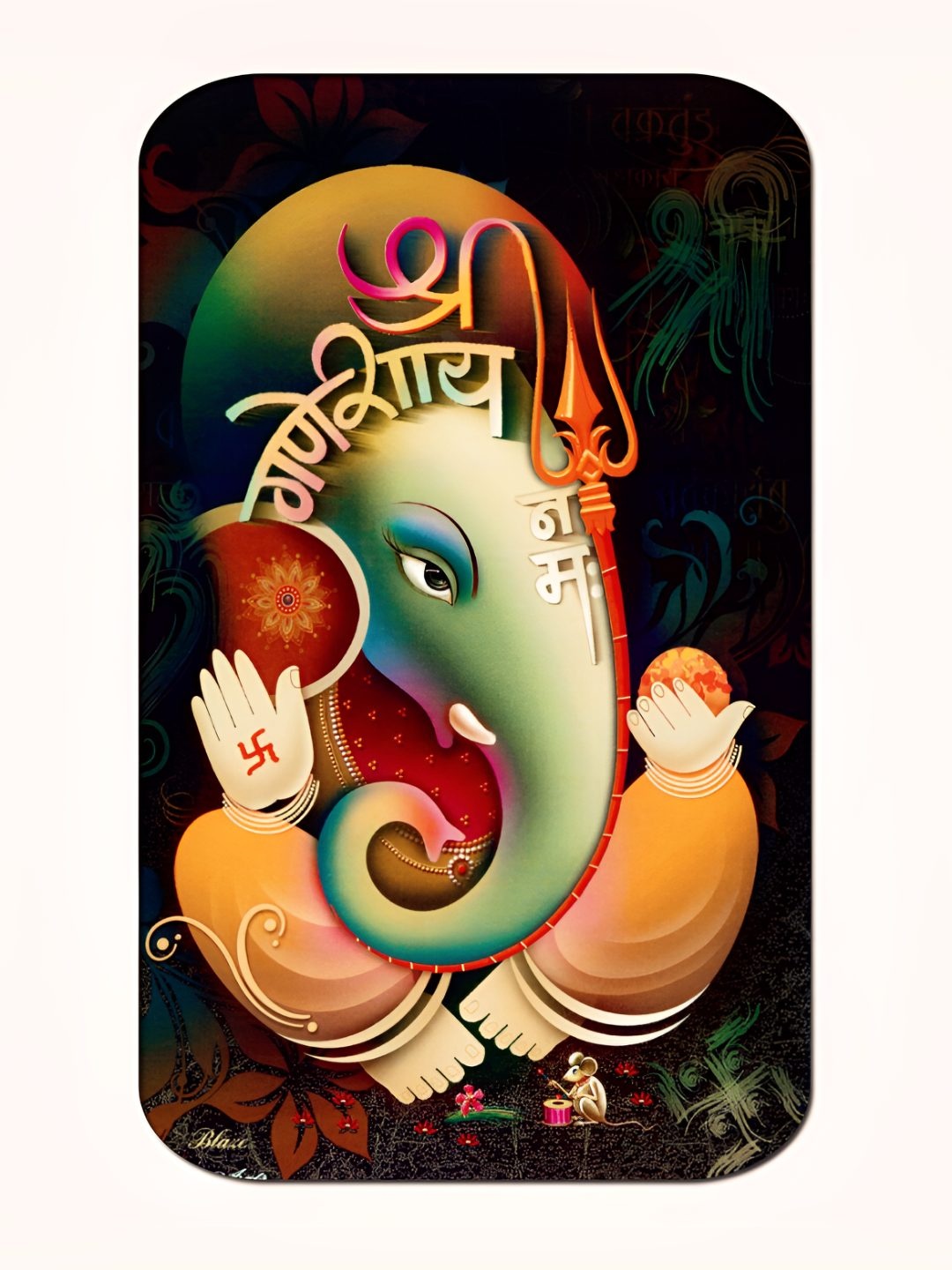 

Casperme Red & Green Ganesha Framed Painting Wall Art