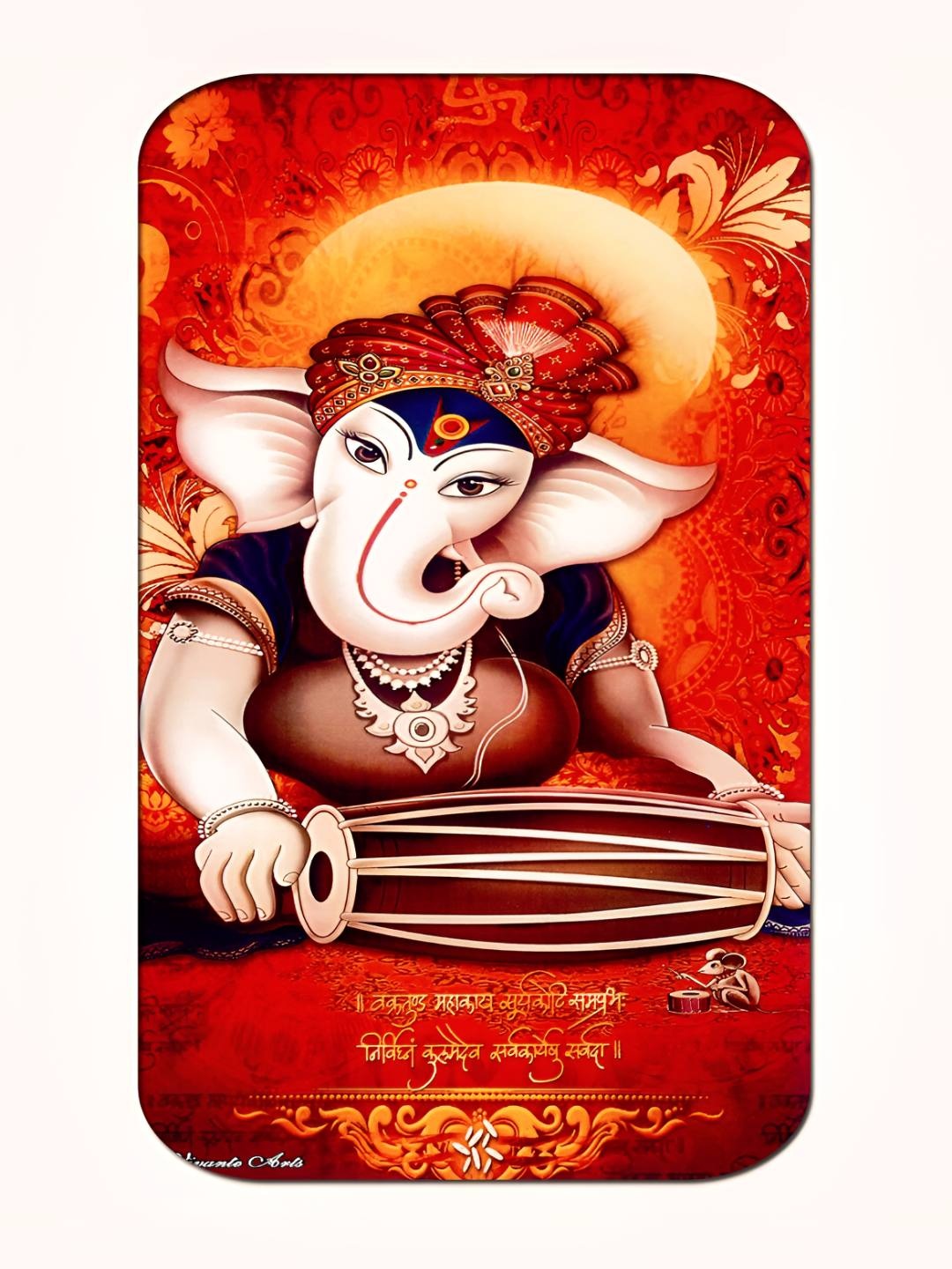 

Casperme Red & White Ganesha Big Frame MDF Wooden Painting Wall Art