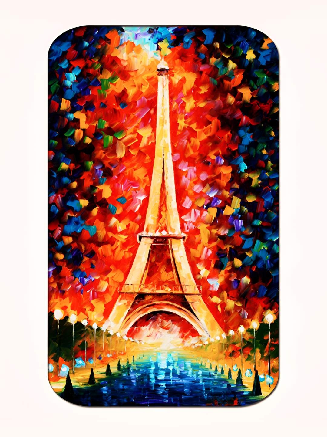 

Casperme Red& Blue Abstract Wooden Framed Wall Painting