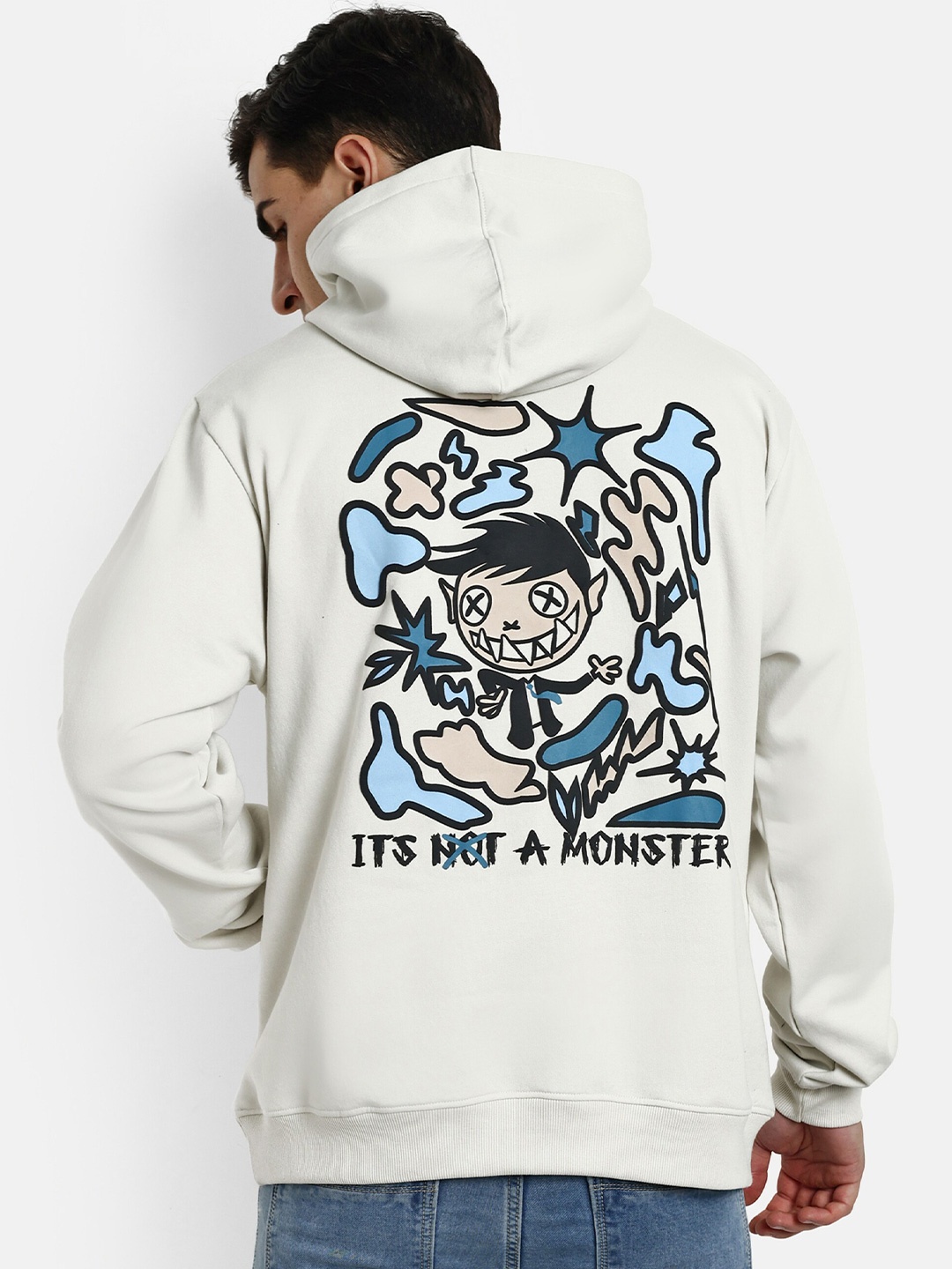 

REPRISE Men Grey Printed Hooded Sweatshirt