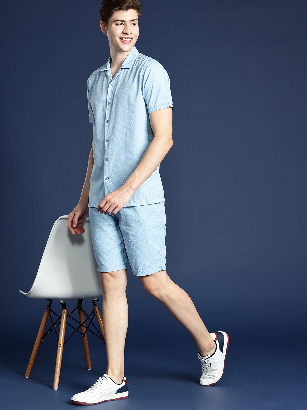 

Mast & Harbour Printed Pure Cotton Co-Ords, Blue