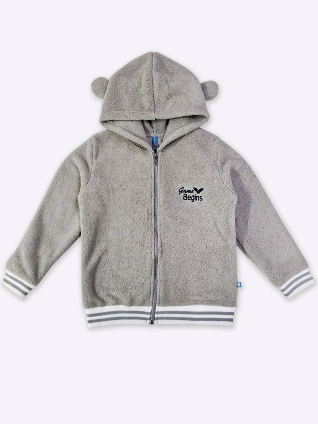 

GAME BEGINS Boys Hooded Front-Open Sweatshirt, Grey