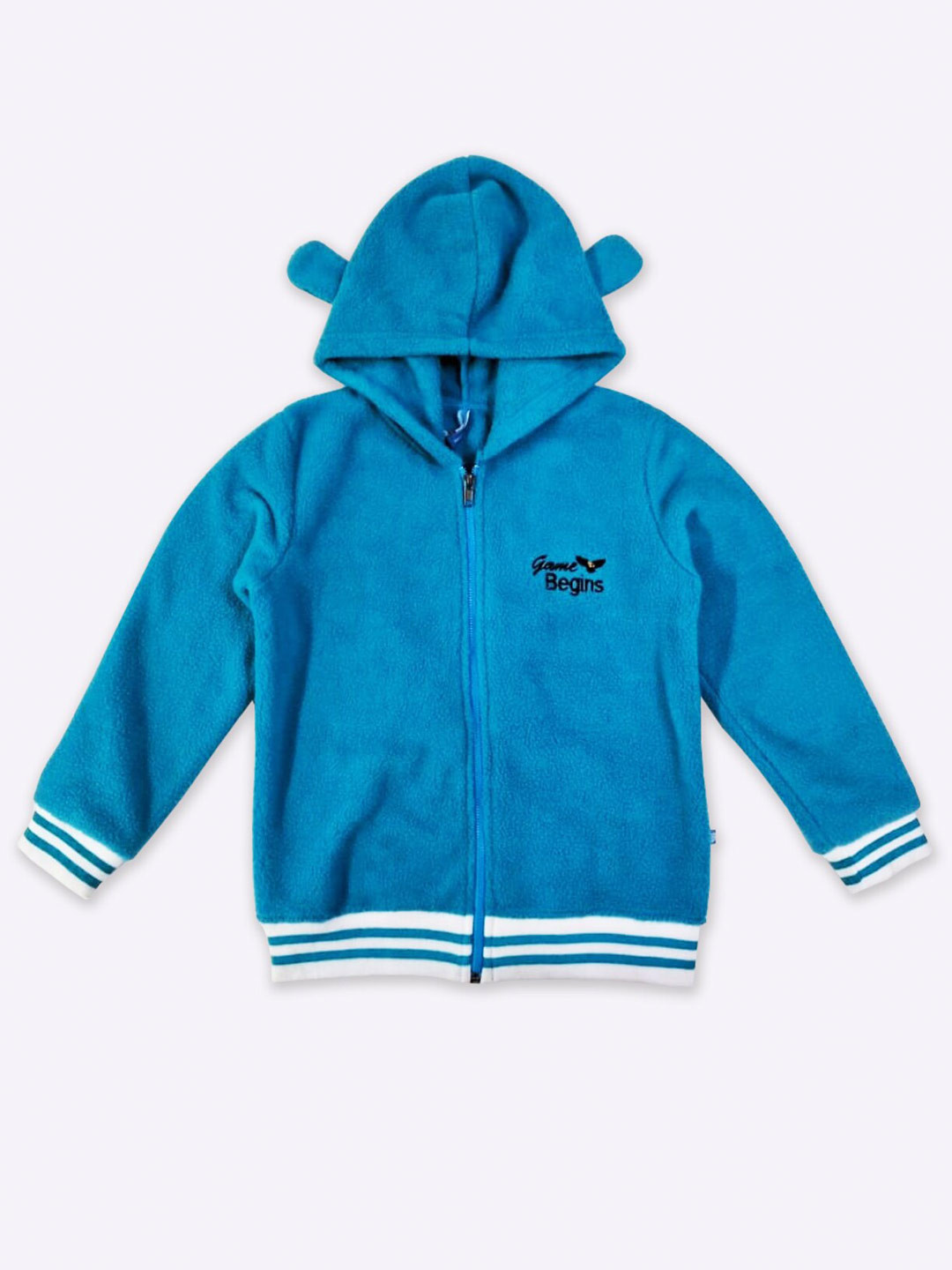 

GAME BEGINS Boys Hooded Front-Open Sweatshirt, Blue