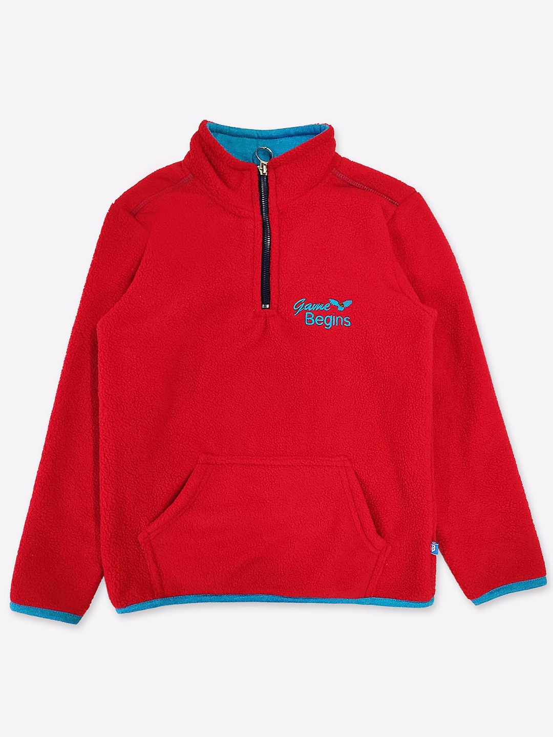 

GAME BEGINS Boys High Neck Pullover, Red