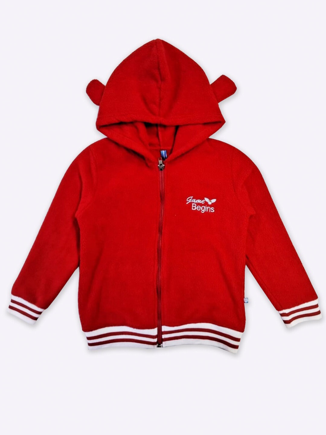 

GAME BEGINS Boys Hooded Front-Open Sweatshirt, Red