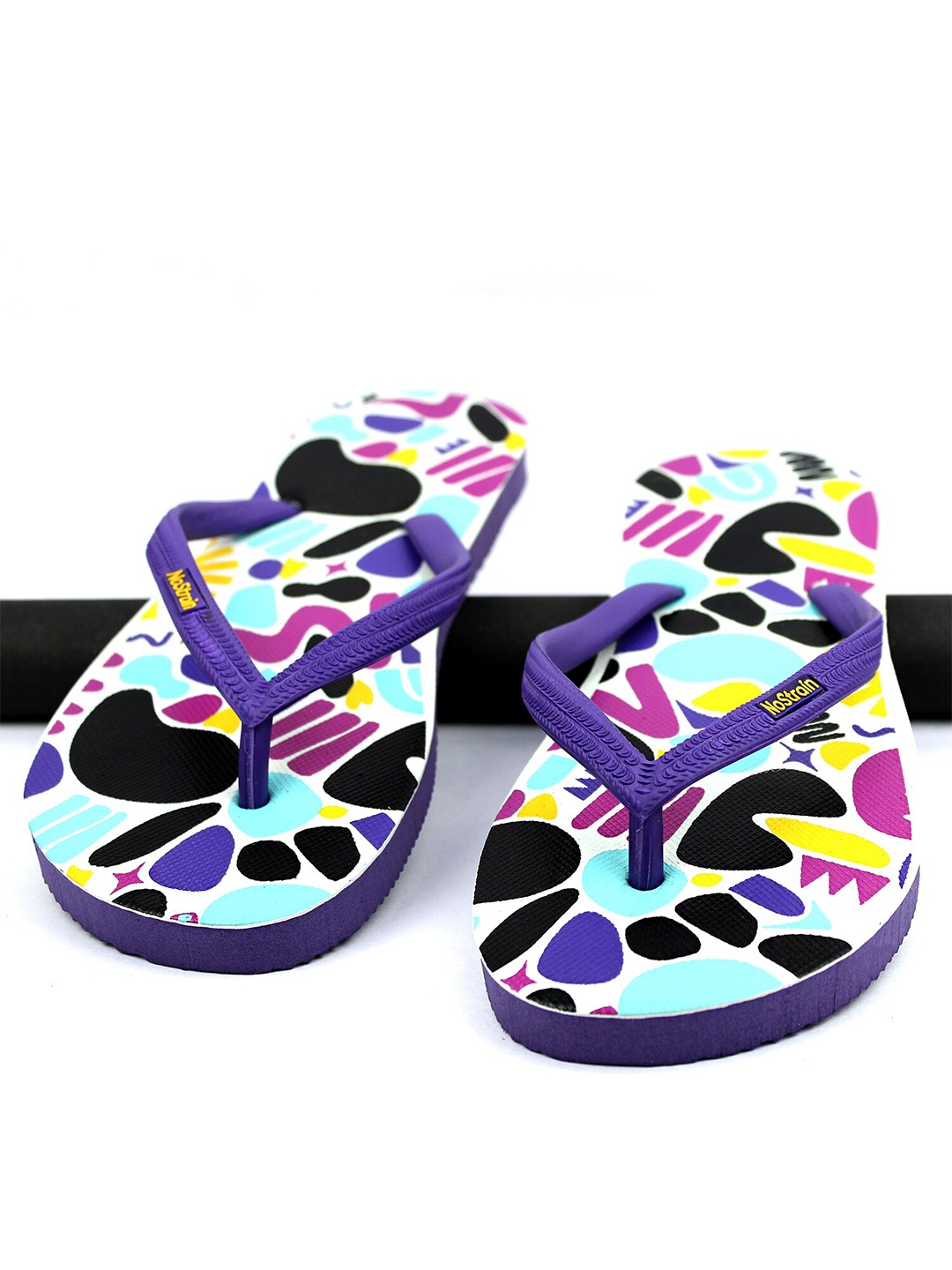 

NoStrain Women Printed Anti-Skid Sole Lightweight Room Slippers, Violet