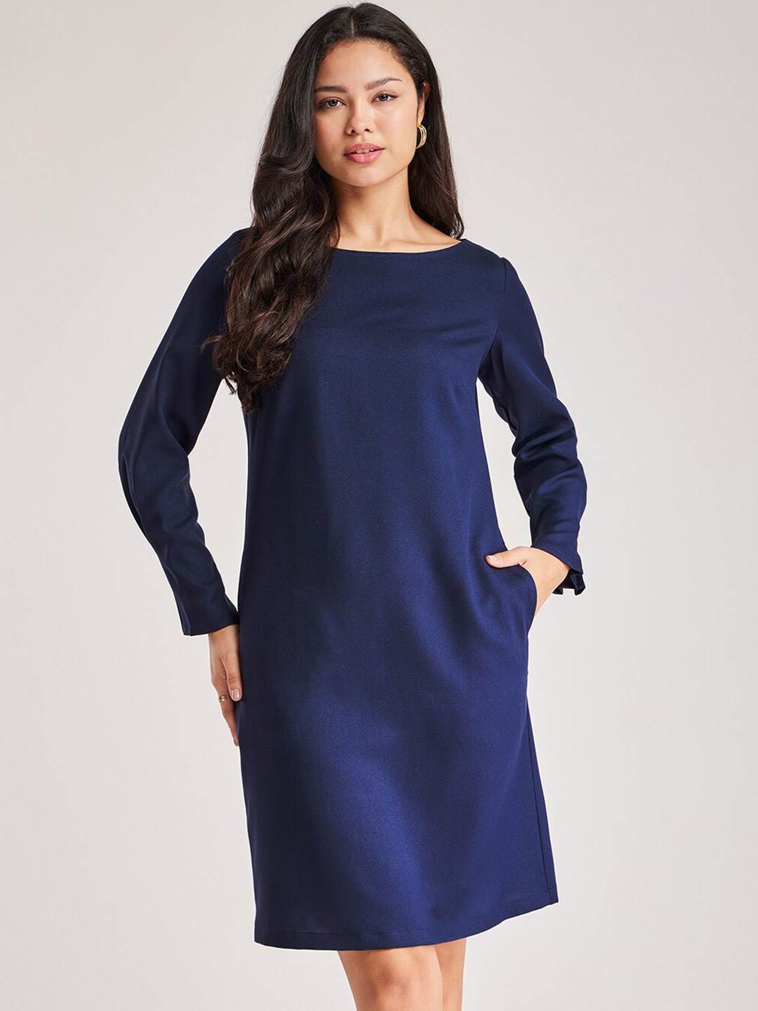 

FableStreet Long Sleeves T-shirt Dress, Navy blue