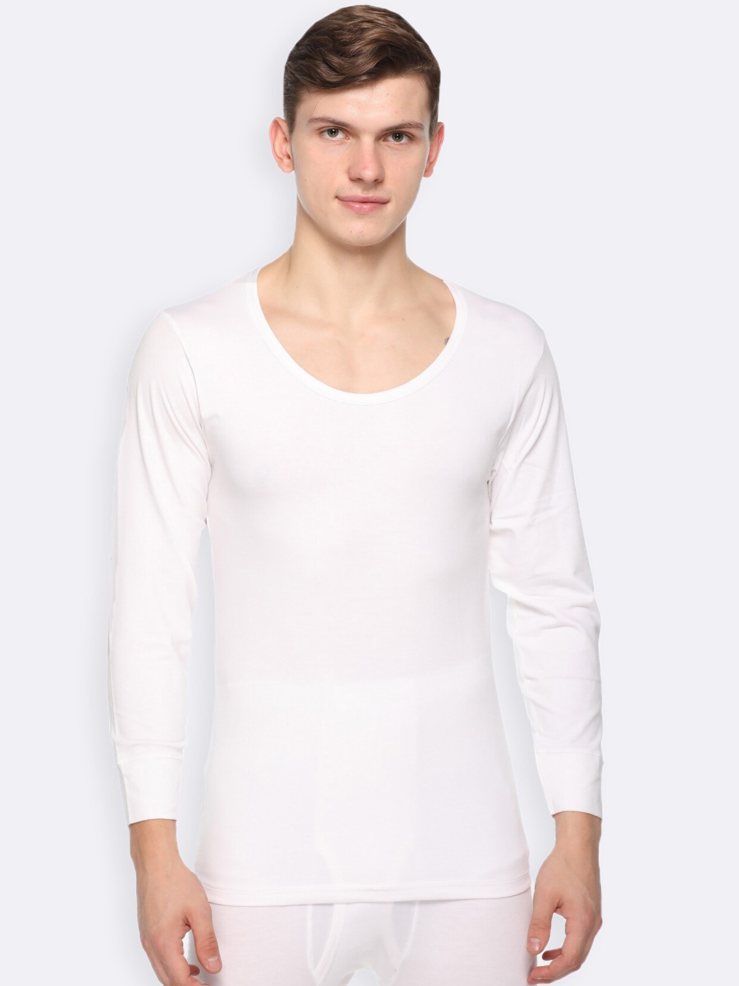 

Kanvin Men Round Neck Thermal Tops, Off white