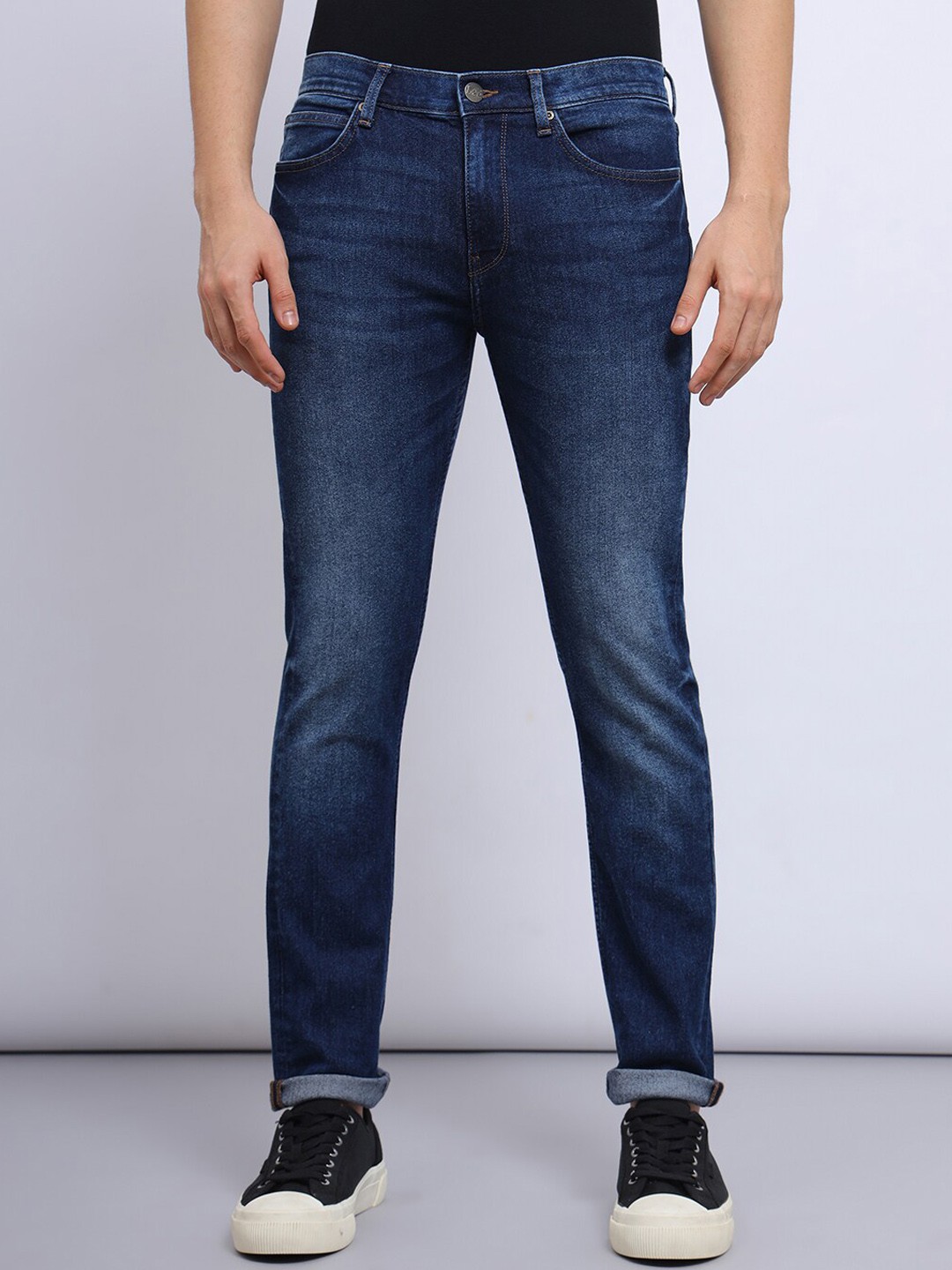 

Lee Men Slim Fit Mid-Rise Cotton Stretchable Jeans, Blue