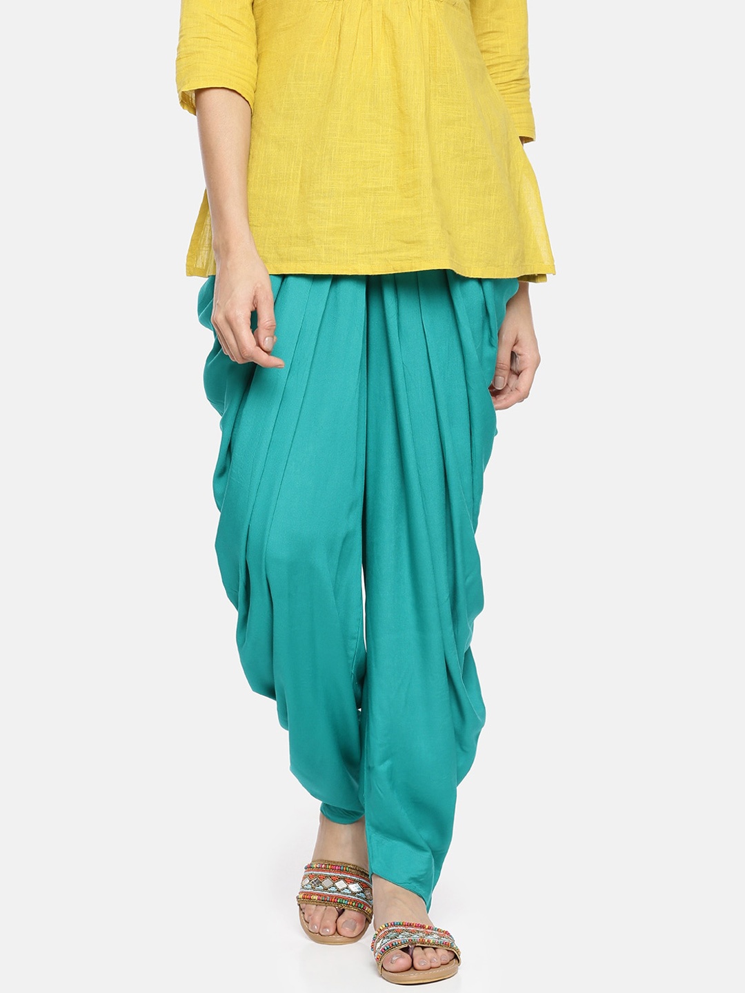 

GOLDSTROMS Women Loose Fit Mid-Rise Patiala, Turquoise blue
