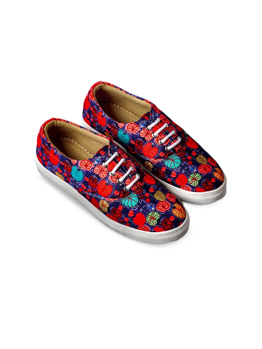 

KobSook Women Printed Canvas Lightweight Comfort Insole Sneakers, Navy blue