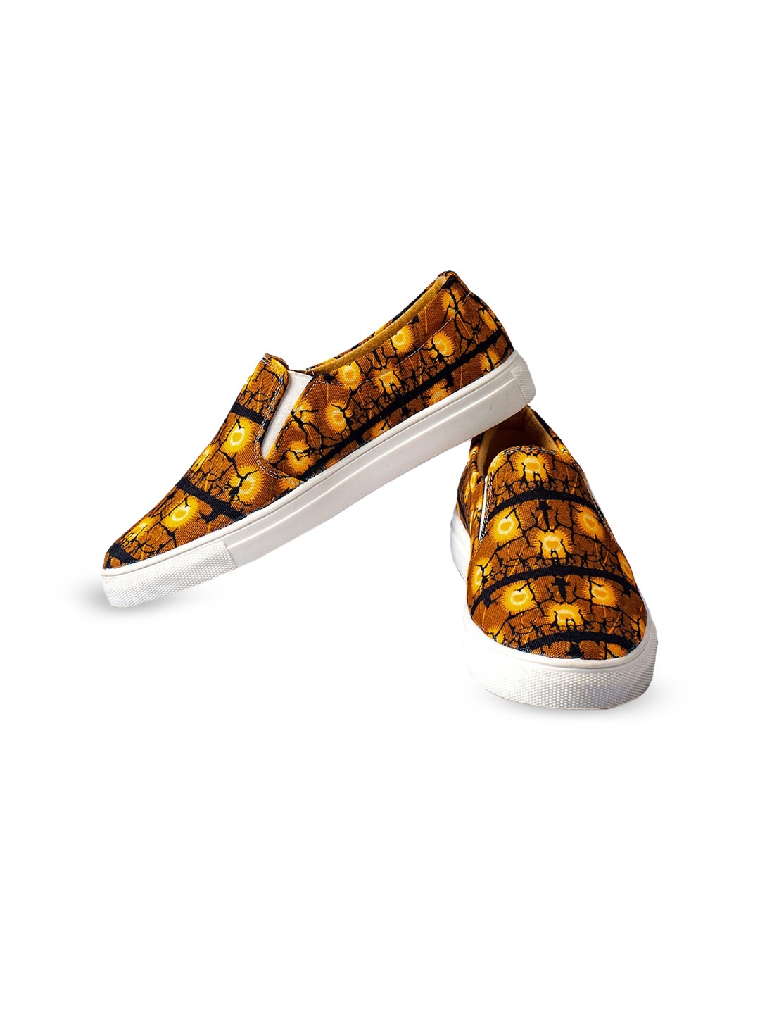 

KobSook Women Printed Canvas Lightweight Slip On Sneakers, Yellow