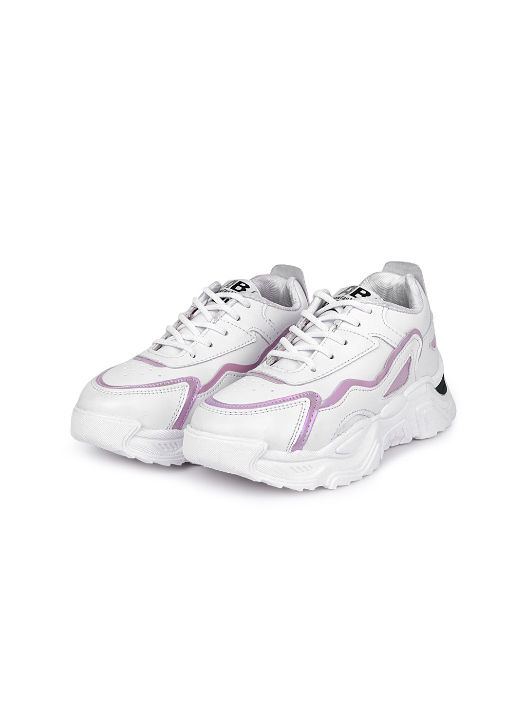 

Airson Women Memory Foam Insole Lace-Up Sneakers, White