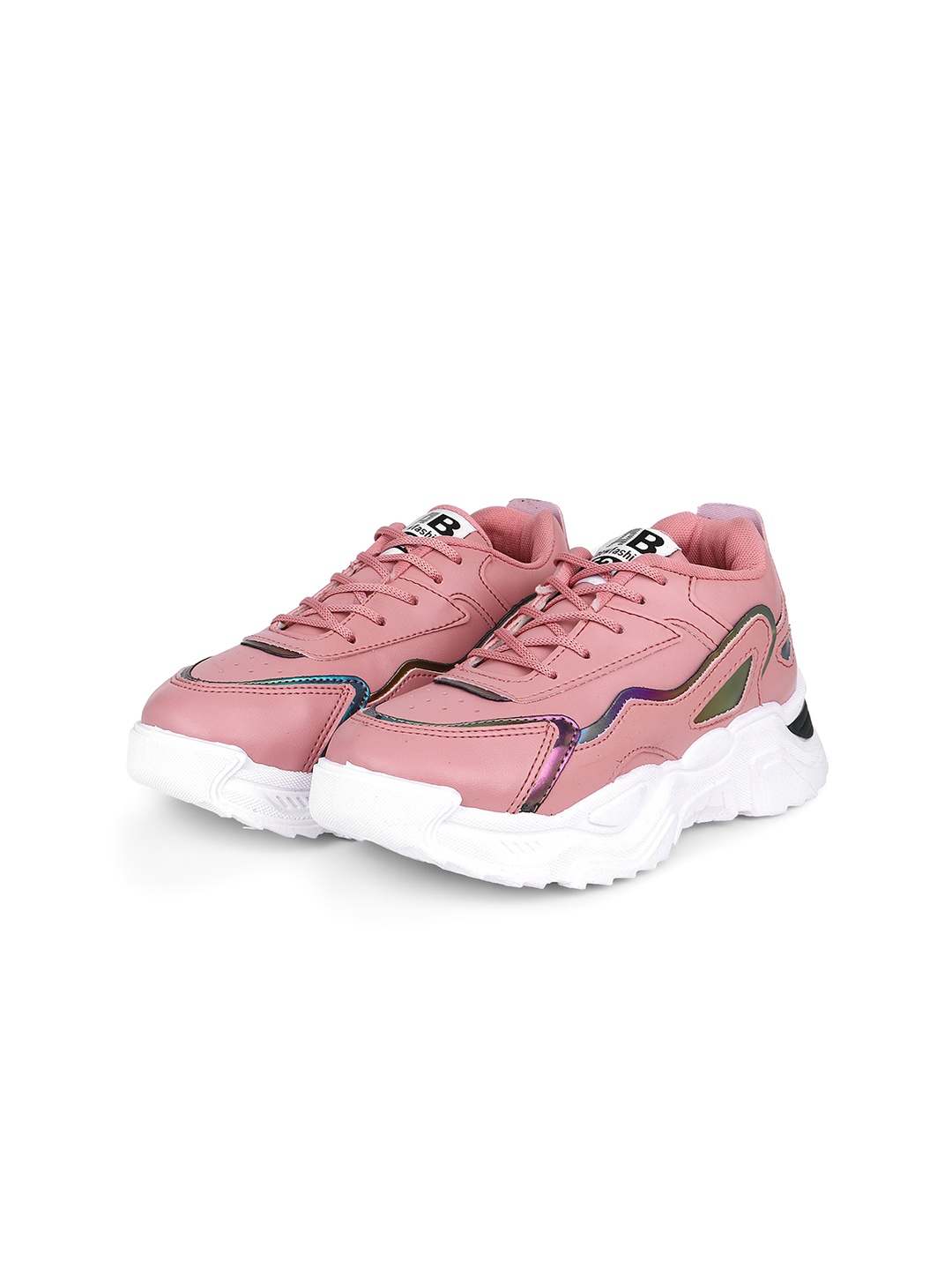 

Airson Women Memory Foam Insole Lace-Up Sneakers, Fuchsia