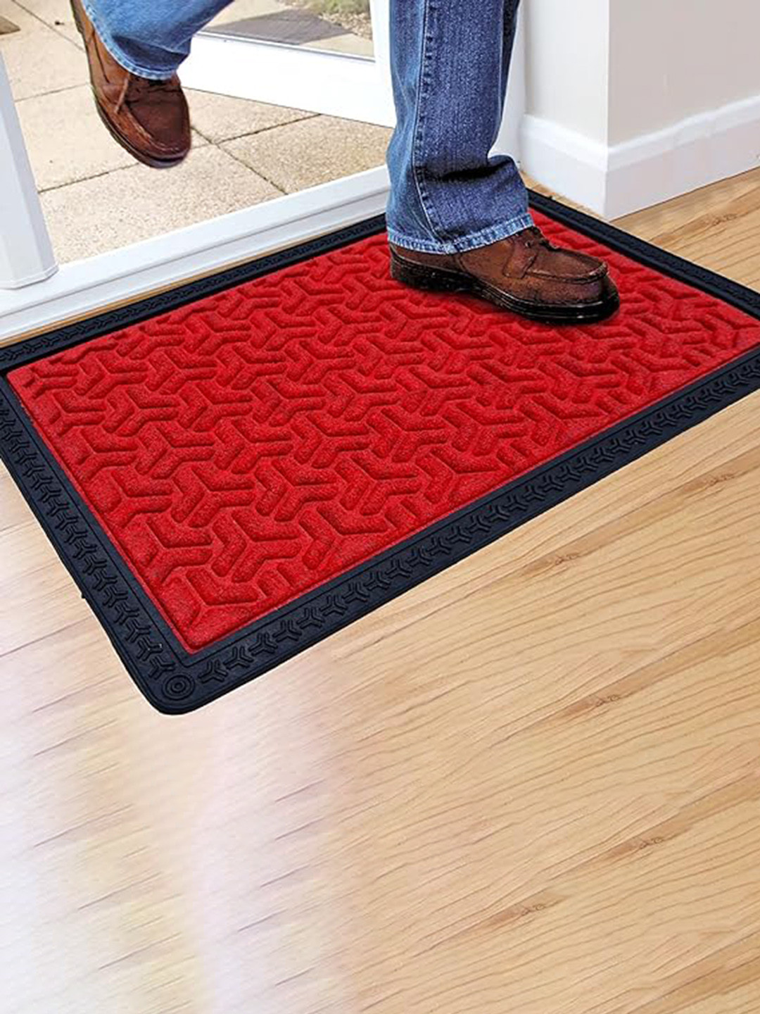 

Yes Cart Home Red Rubber Anti Skid Doormat