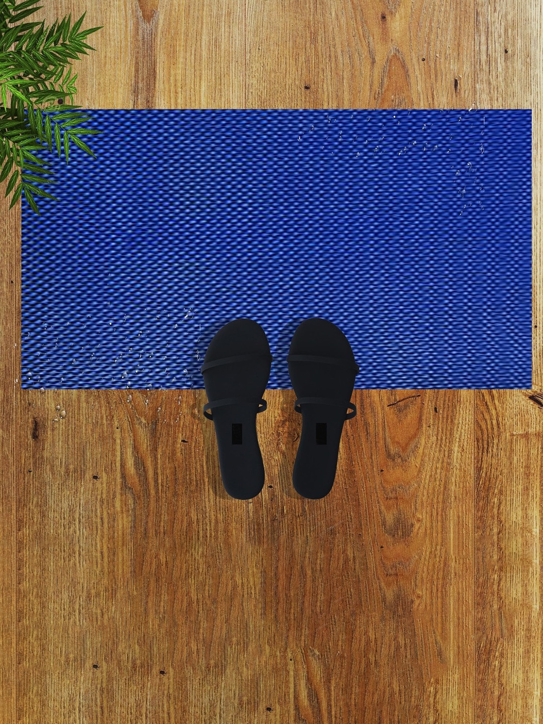 

Yes Cart Home Blue Self Design Anti-Skid Rectangle Doormat