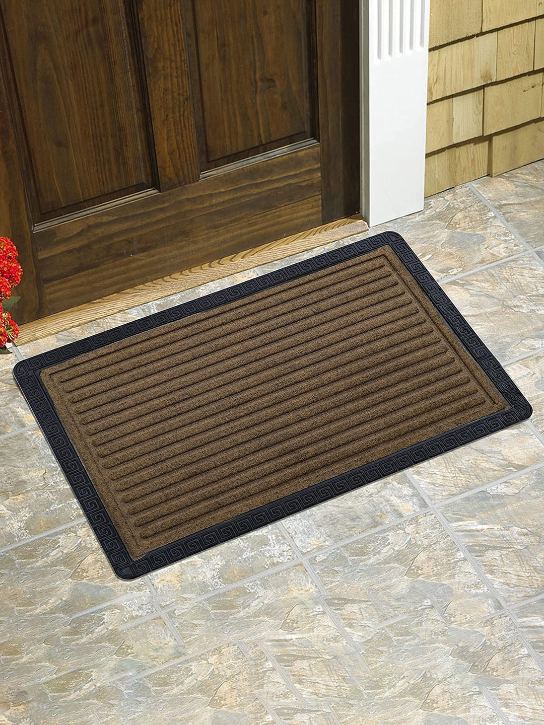 

Yes Cart Home Brown Self Design Anti-Skid Doormat