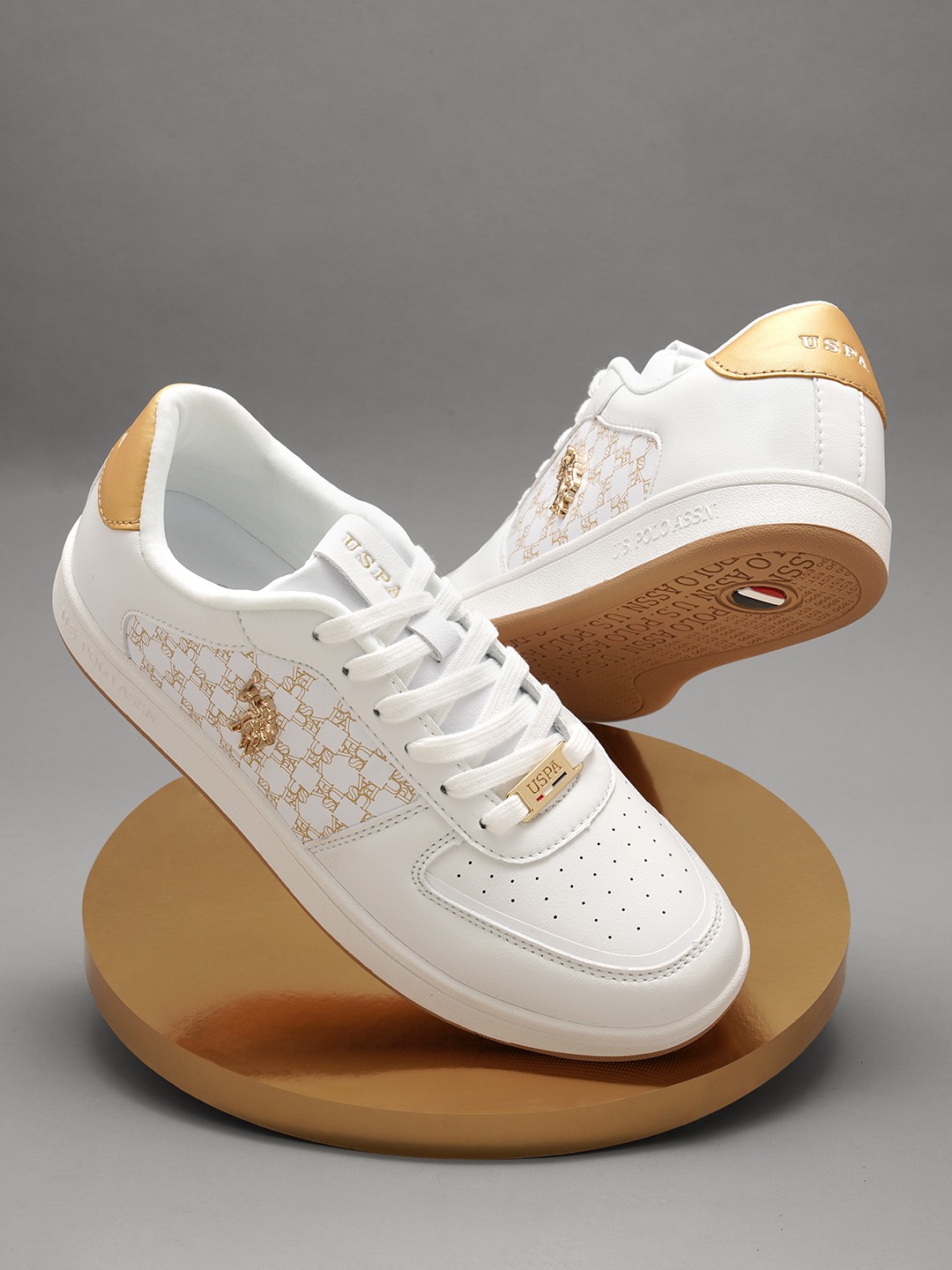 

U.S. Polo Assn. Women RYNA Printed Lace-Up Sneakers, Off white