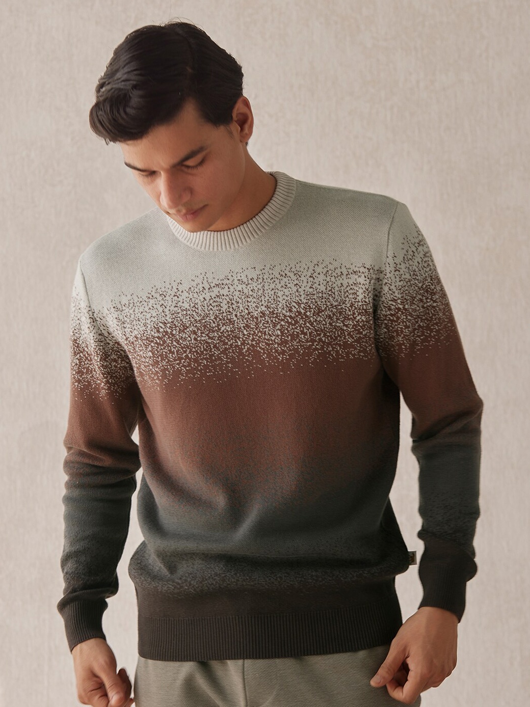 

Andamen Abstract Printed Cotton Pullover, Brown