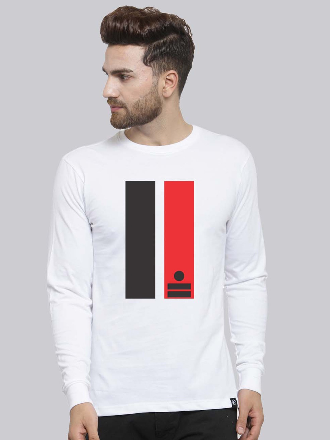 

Friskers Geometric Printed Slim Fit Cotton T-shirt, White