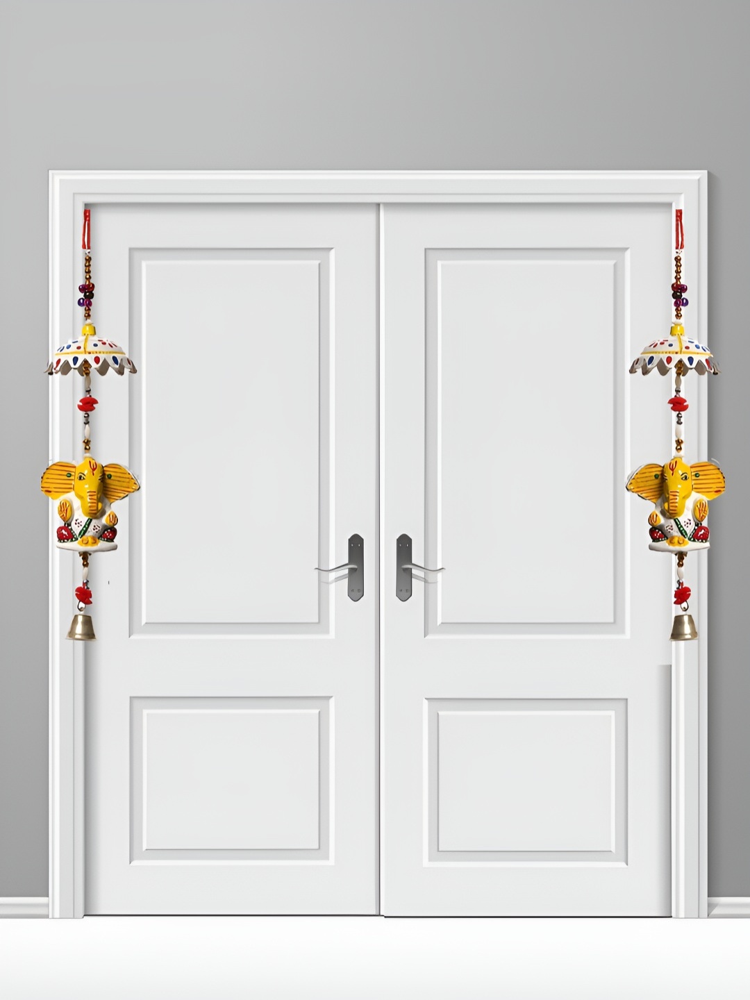 

Aawiclo White & Yellow 2 Pieces Umbrella Ganesha Wall Decor
