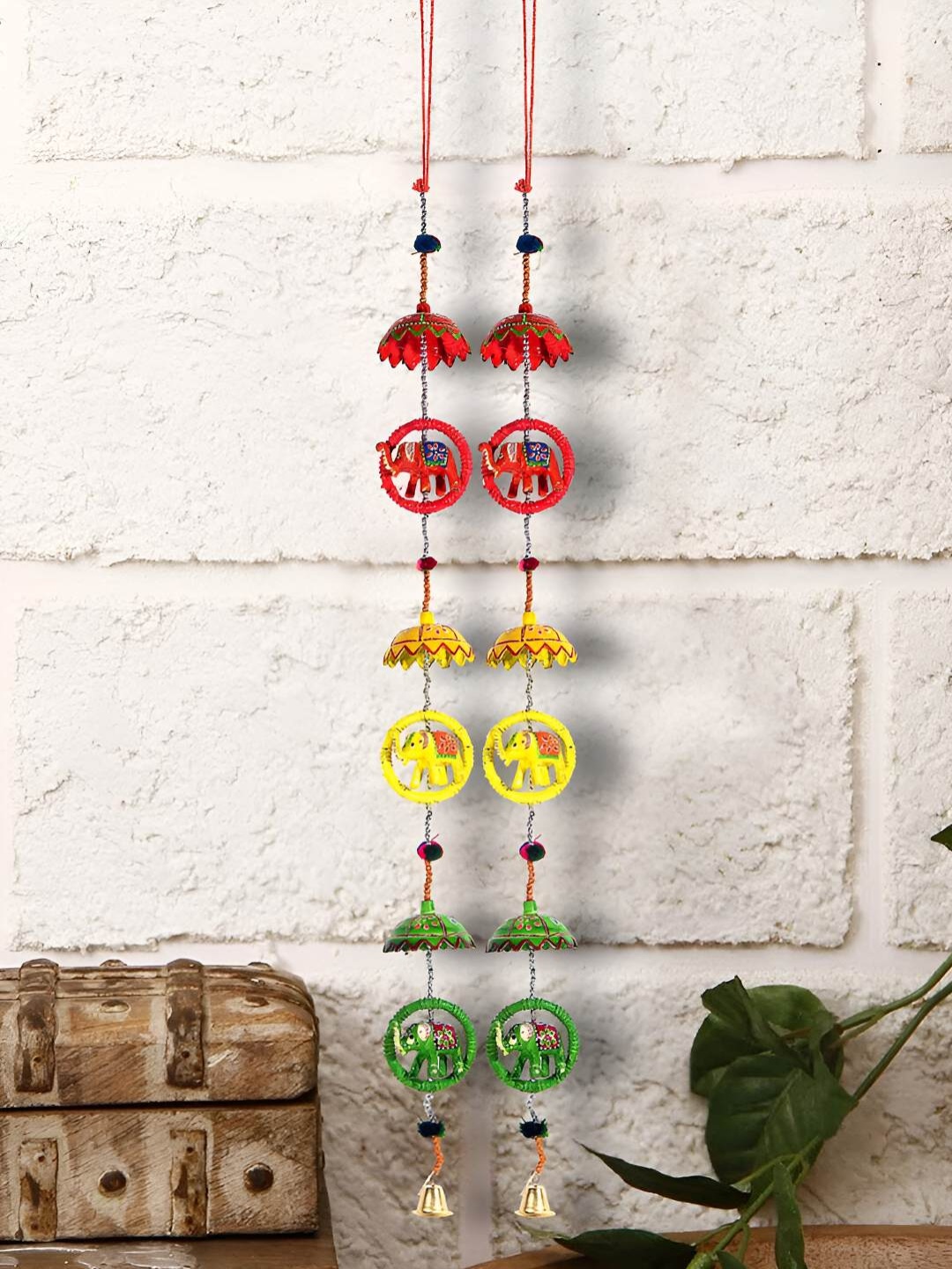 

Aawiclo Red & Yellow 2 Pieces Elephant Toran Hanging Wall Decor