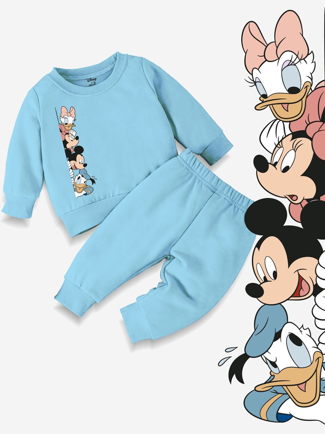 

Minicult Infants Kids Mickey & Friends Printed Sweatshirt With Trousers, Blue