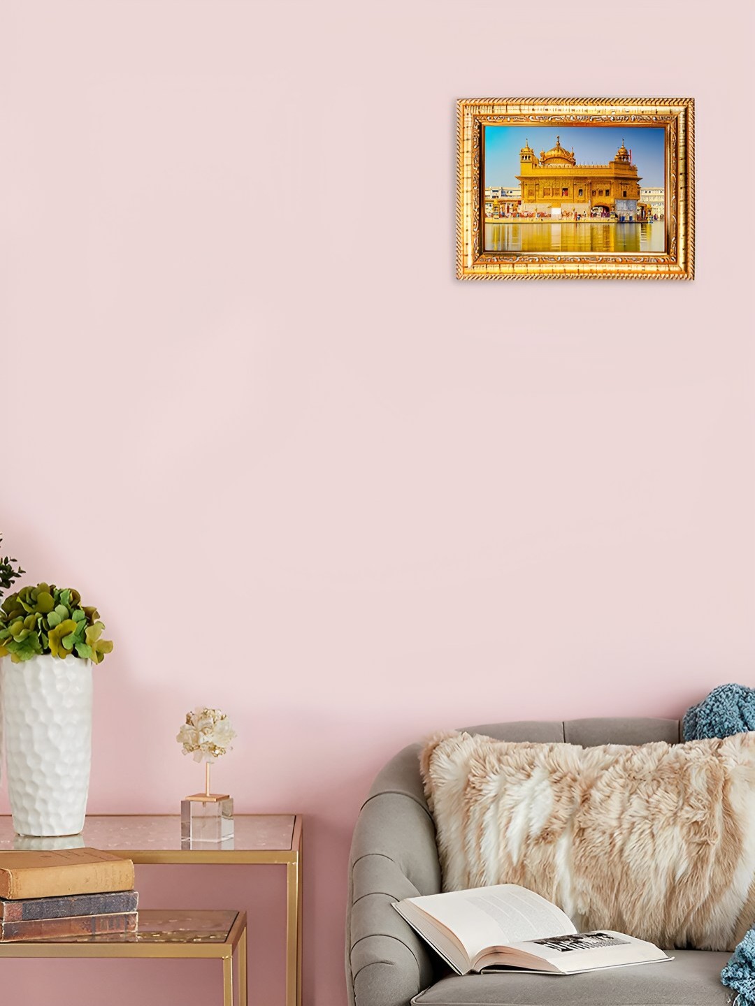 

Hawai Gold-Toned & Blue Golden Temple Photo Rectangular Wooden Wall Photo Frame