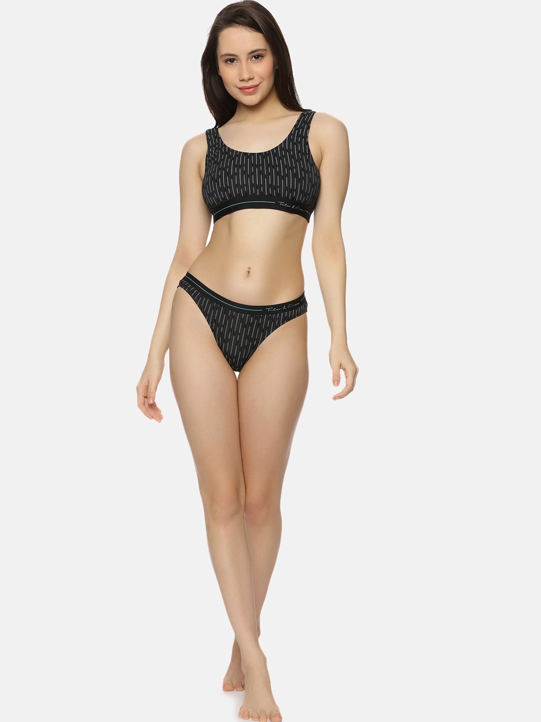 

Tailor & Circus Printed Anti-Bacterial Lingerie Set LBU_BK_1PK_AR_AR, Black