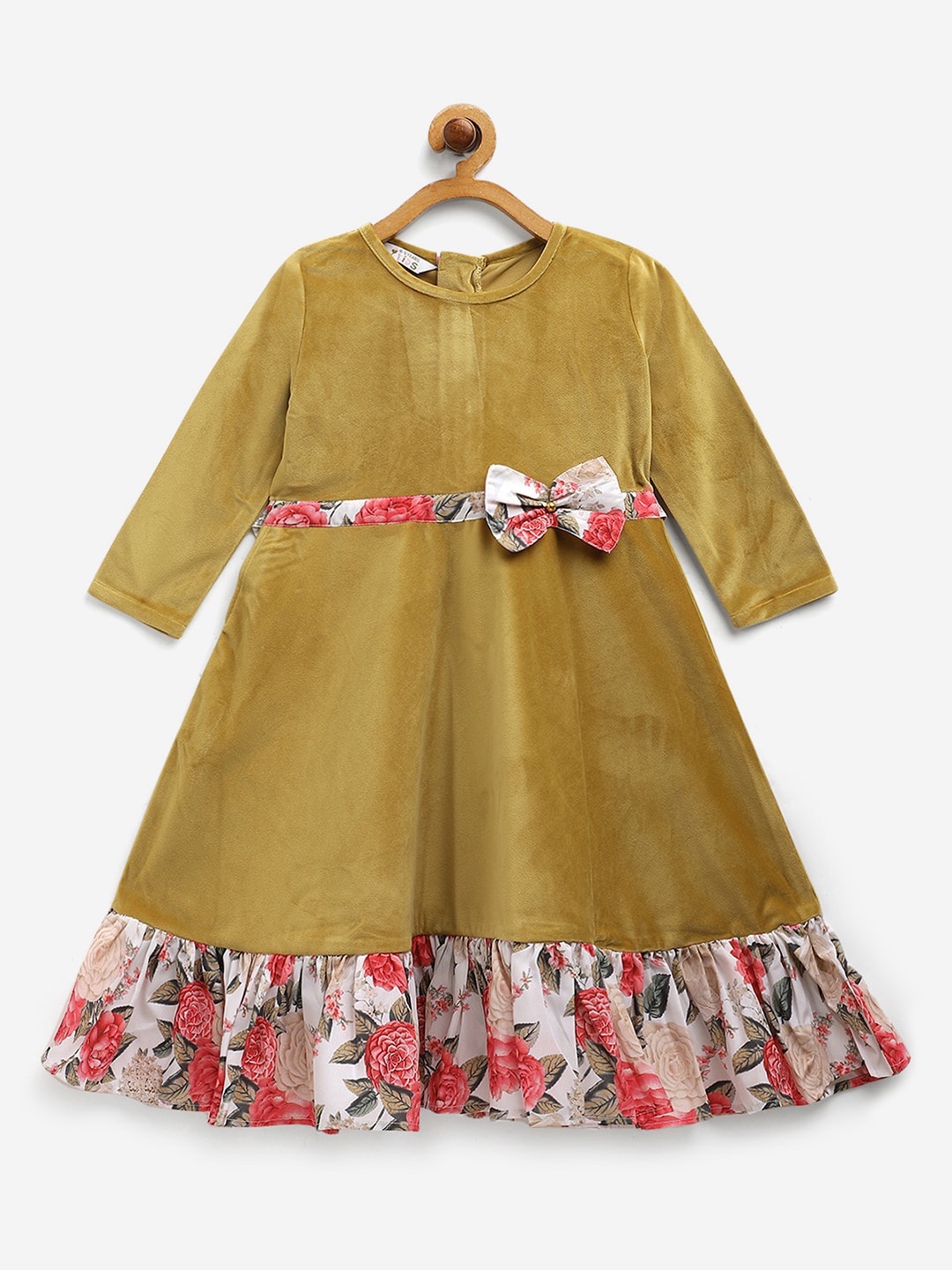 

AHALYAA KIDS Girls A-Line Ethnic Dress, Mustard
