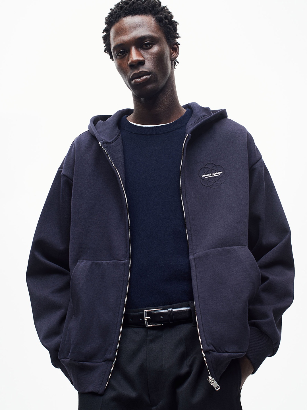 

H&M Loose Fit Zip-Through Hoodie, Black
