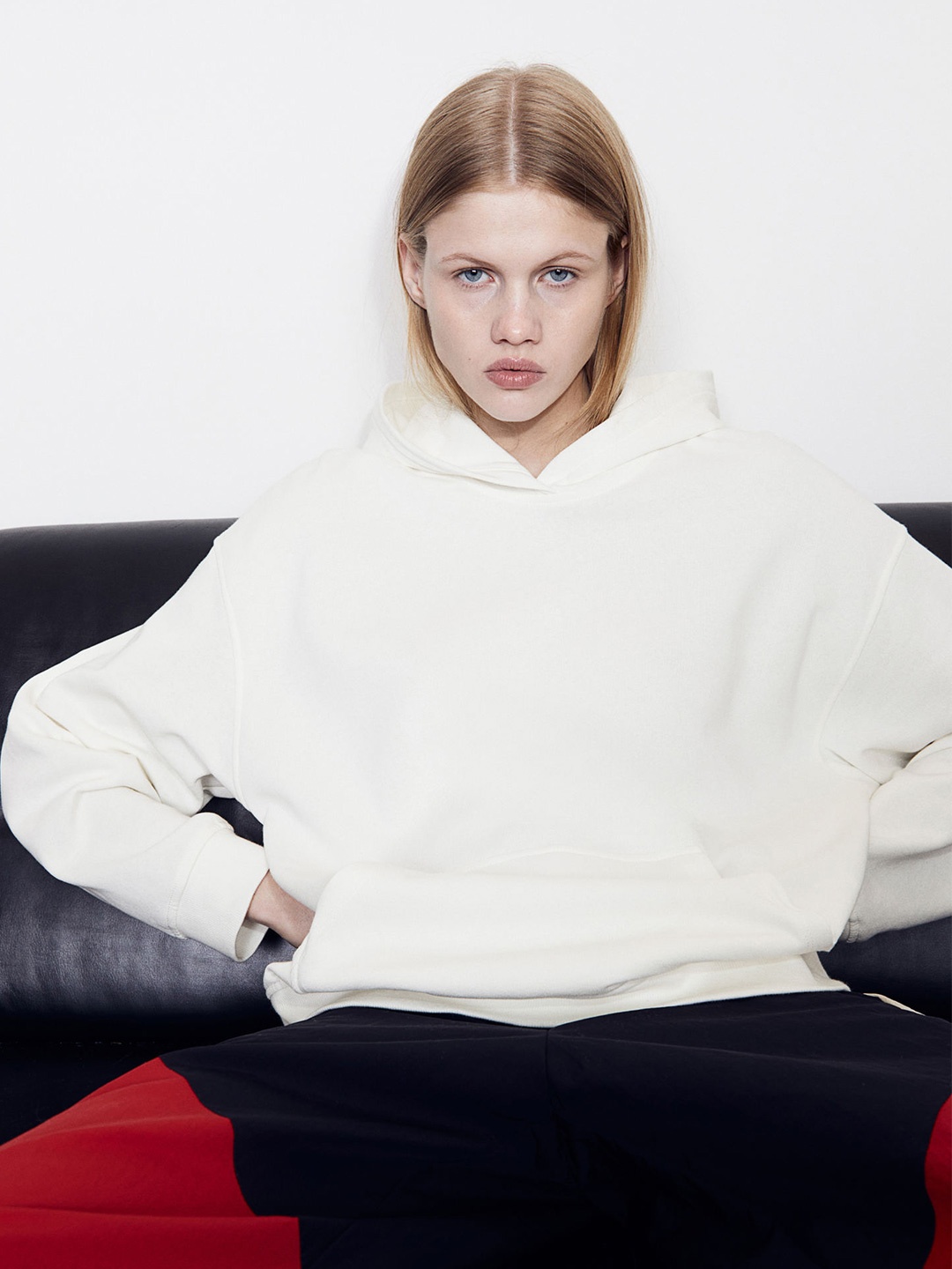 H&M Oversized Hoodie, White