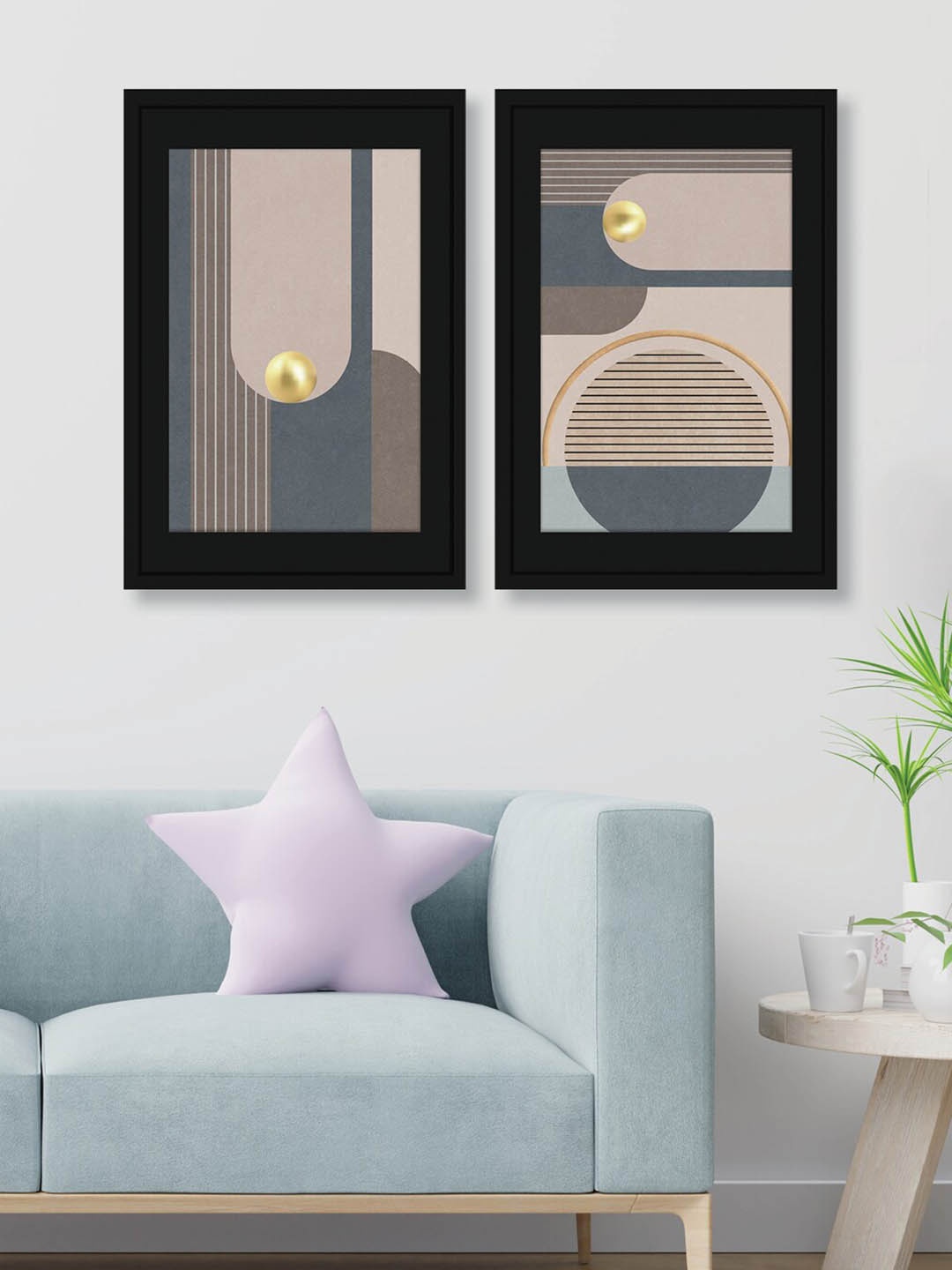 

RANDOM Black & Grey 2 Pieces Modern Contemporary Wall Art