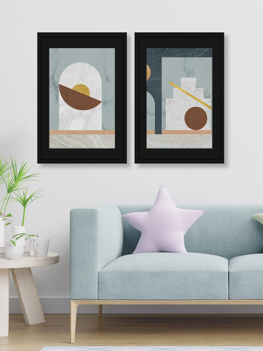 

RANDOM Black & White 2 Pieces Abstract Modern Creative Wall Art