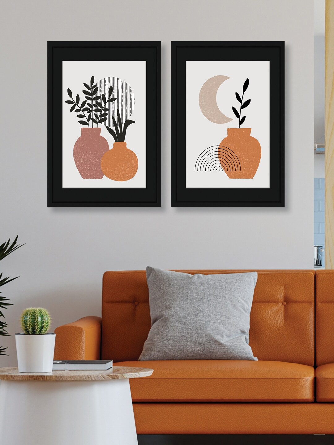 

RANDOM Multicolour Set of 2 Abstract Floral Wall Art, Multi