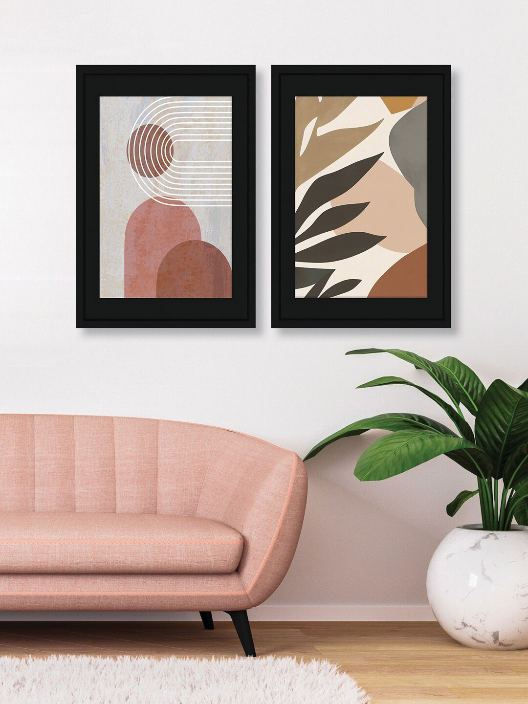 

RANDOM Black 2 Pieces Abstract Wooden Painting Wall Art